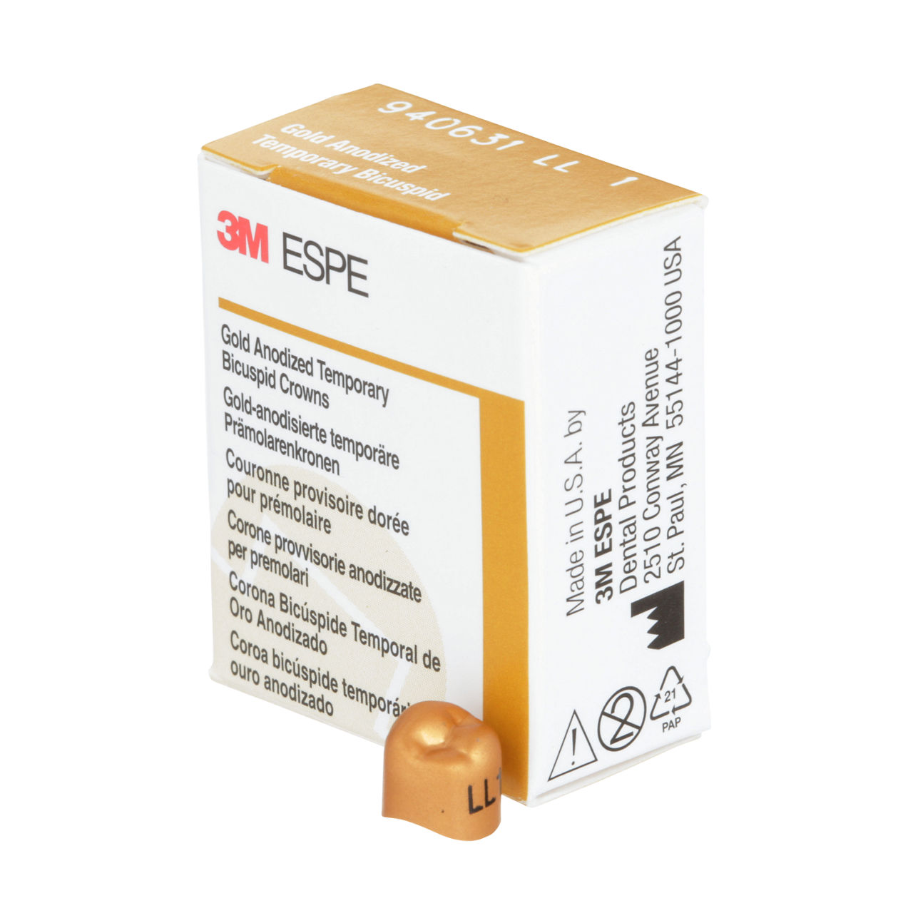 940631 UNITEK GOLD 2NDBICUSP LL-1, 5/PAC