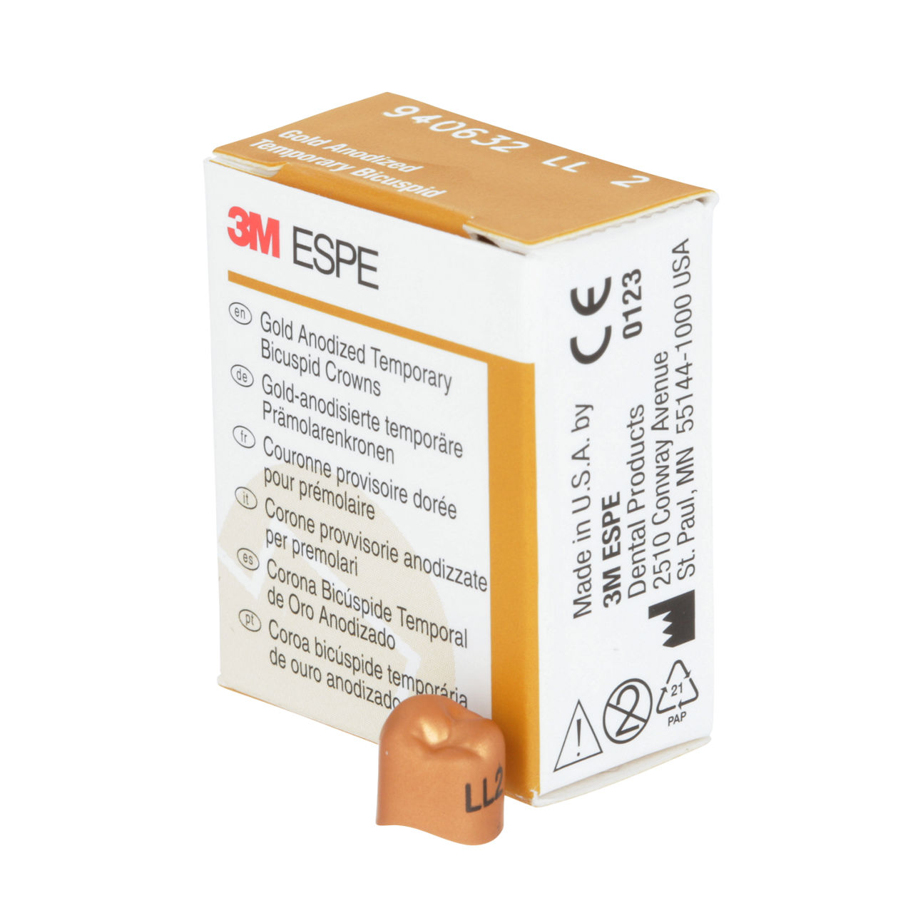 940632 UNITEK GOLD 2NDBICUSP LL-2, 5/PAC