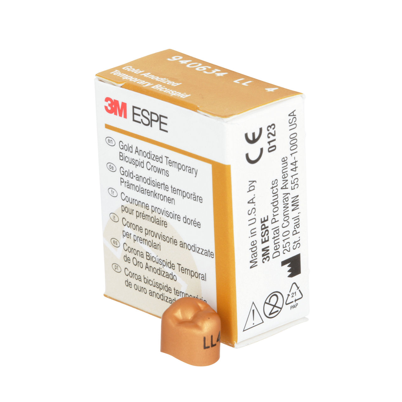 940634 UNITEK GOLD 2NDBICUSP LL-4, 5/PAC