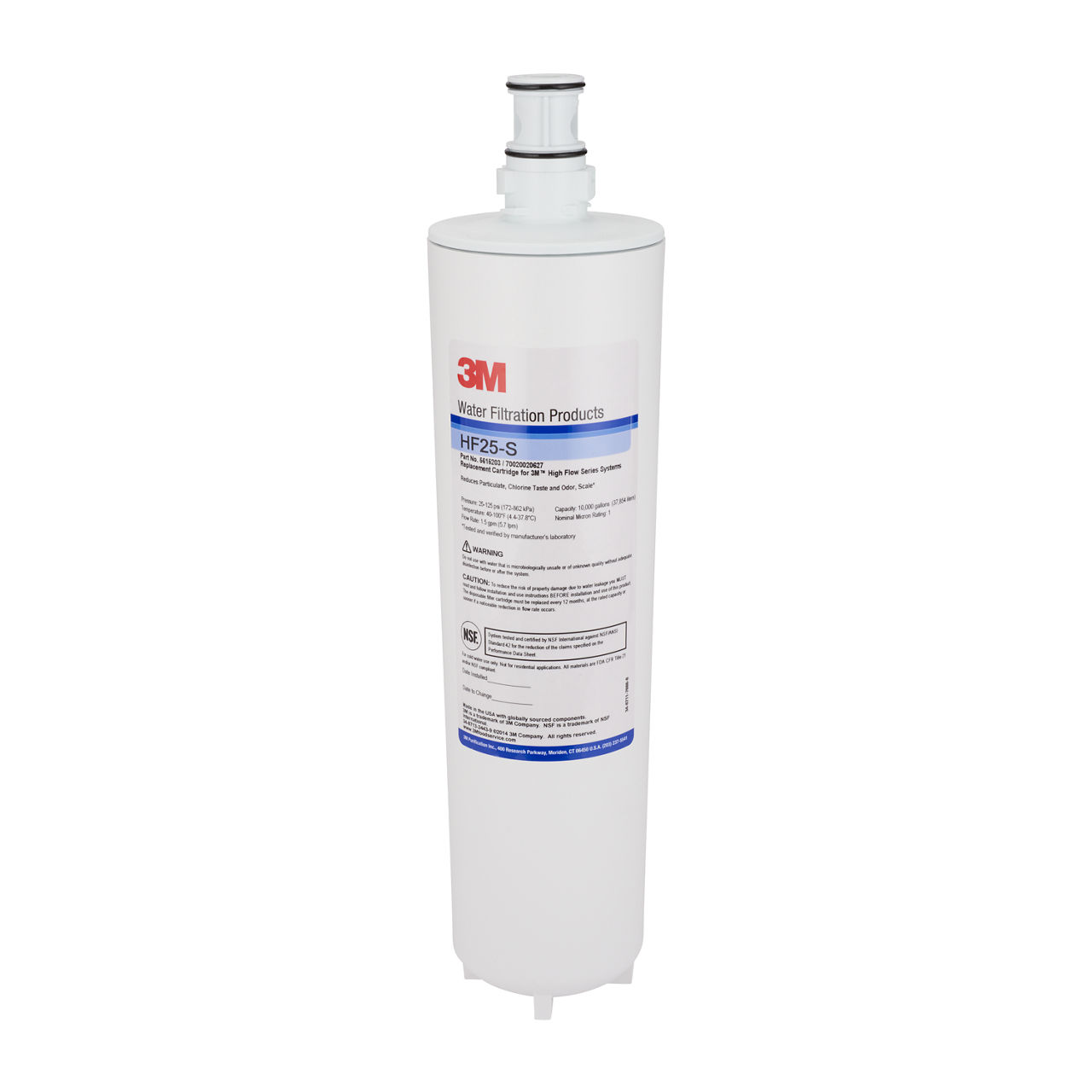 3M™ High Flow Series Filter Cartridge HF25-S, 5615203, 1 um NOM, 1.5gpm, 10000 gal, 6/Case