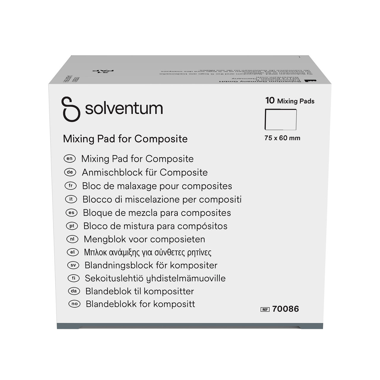 Solventum™ Small Mixing Pad, 70128 -Front, Center, In Packaging (1C1)