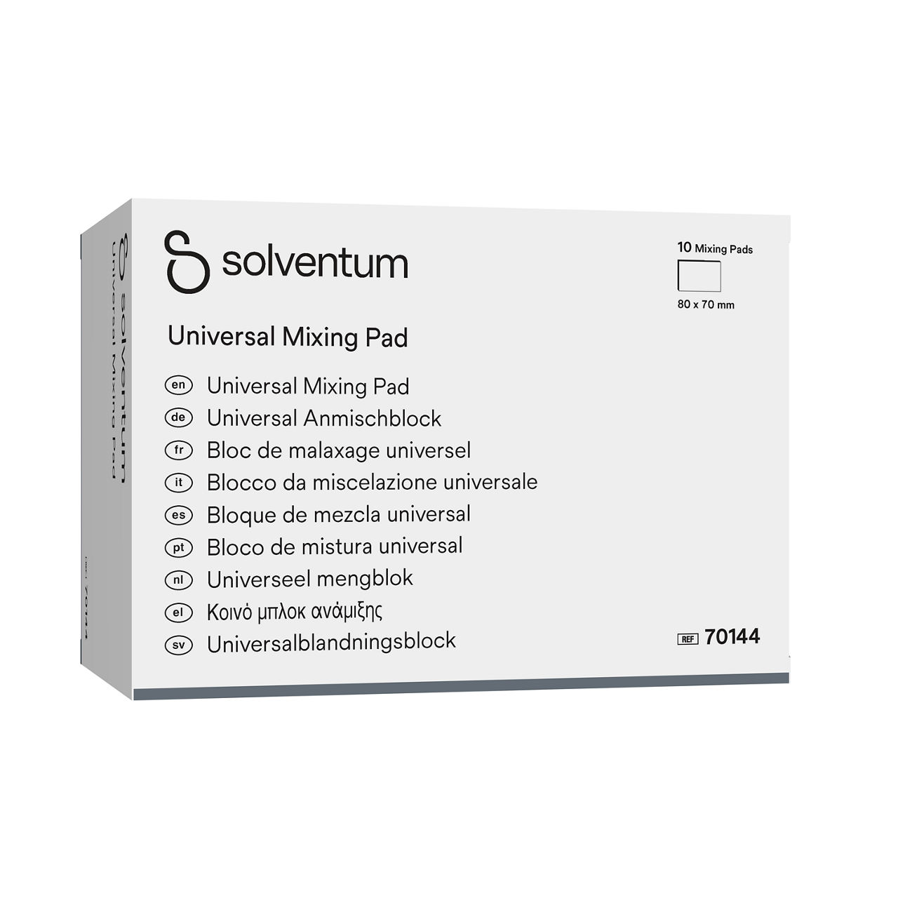 Solventum™ Small Mixing Pad, 70128 -Front, Left, In Packaging (1L1)