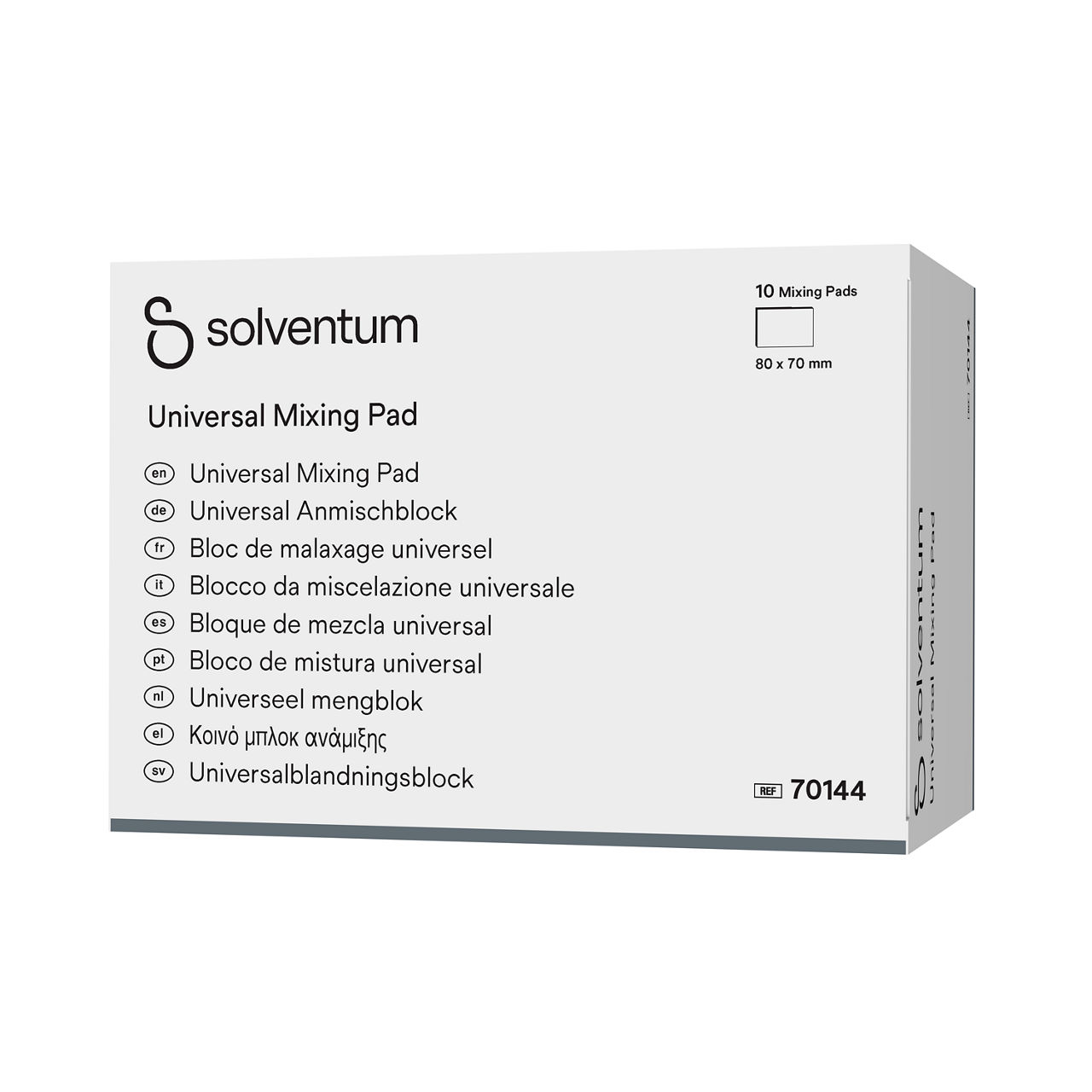 Solventum™ Small Mixing Pad, 70128 -Front, Right, In Packaging (1R1)