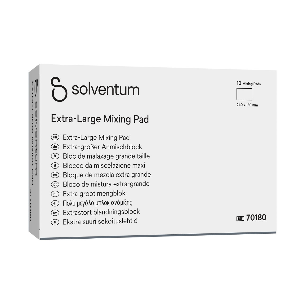 Solventum™ Small Mixing Pad, 70128 -Front, Left, In Packaging (1L1)