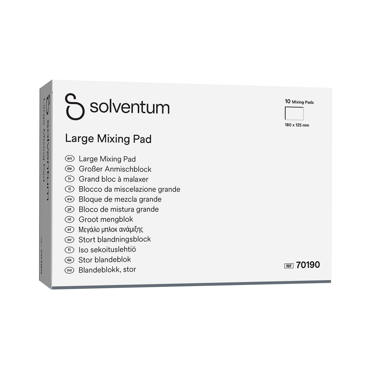 Solventum™ Small Mixing Pad, 70128 -Front, Left, In Packaging (1L1)