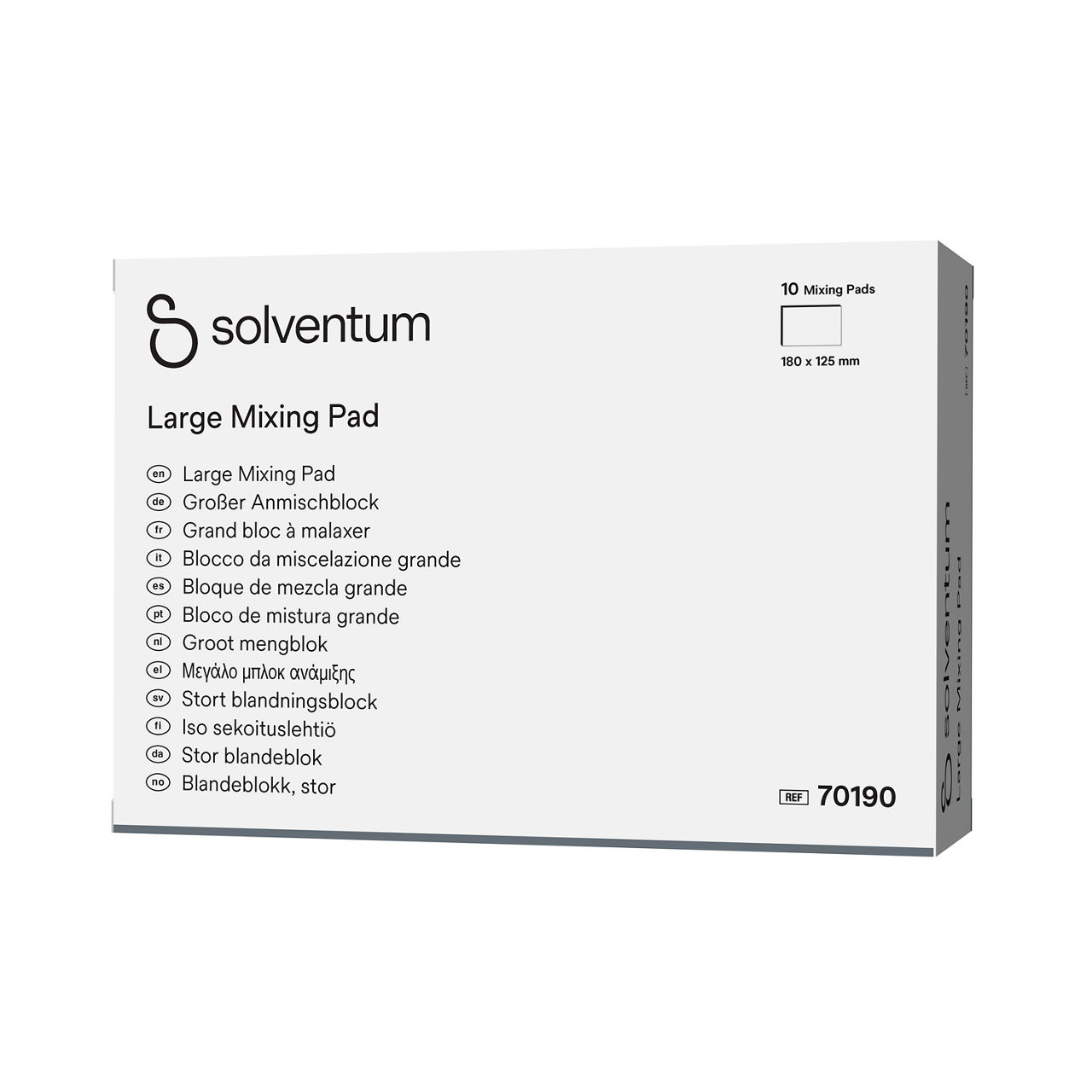 Solventum™ Small Mixing Pad, 70128 -Front, Right, In Packaging (1R1)