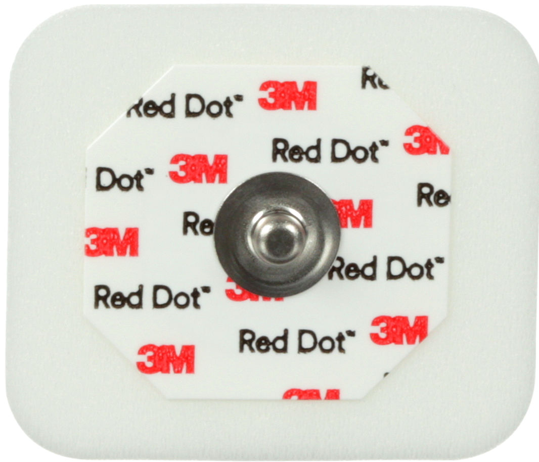 3M™ Red Dot™ ECG Monitoring Electrodes, 2560, Foam, Diaphoretic, 1.56 inx 1.38 in (4cm x 3,5cm), 50/BAG, 20 BAG/CS