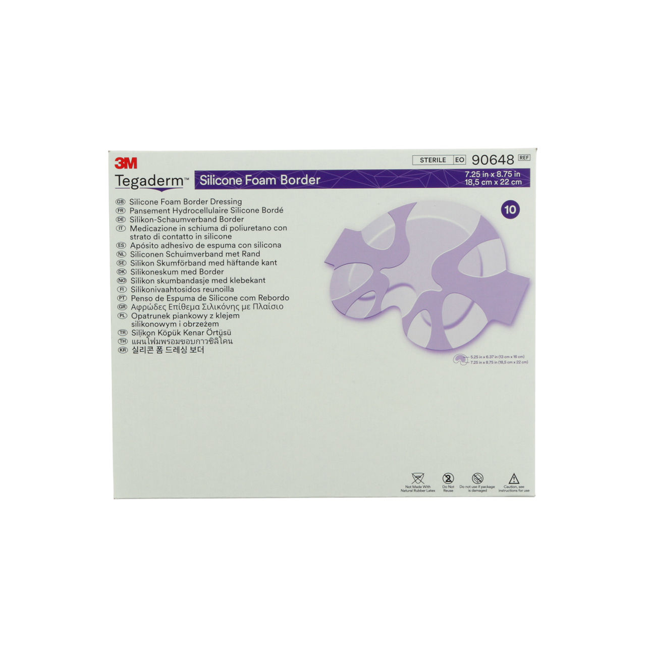 3M™ Tegaderm™ Apósito de Espuma de Silicona, 90648, Saco Grande, 18.41 cm x 22.22 cm, 5 UN/Paquete, 4 Paquetes/Caja