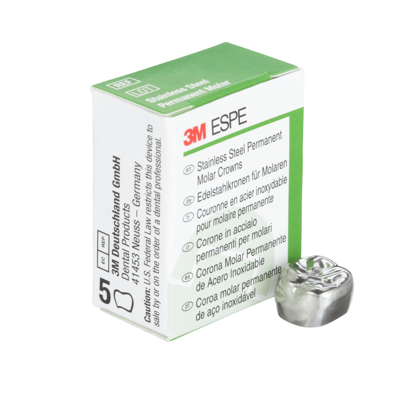 3M ESPE Stainless Steel First Permanent Molar Replacement Crown, 6-UR-4 upper right