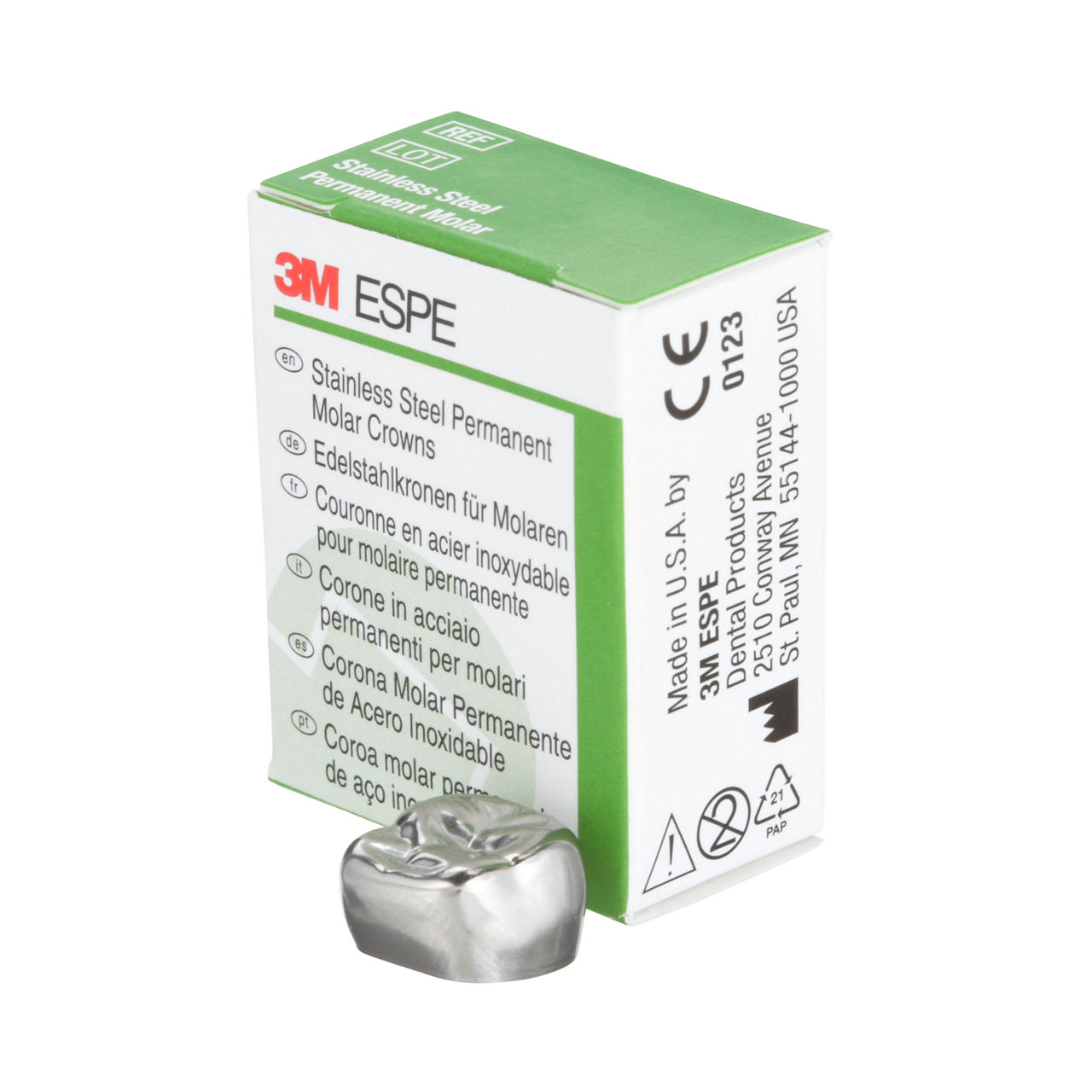 3M ESPE Stainless Steel First Permanent Molar Replacement Crown, 6-UR-4 upper right