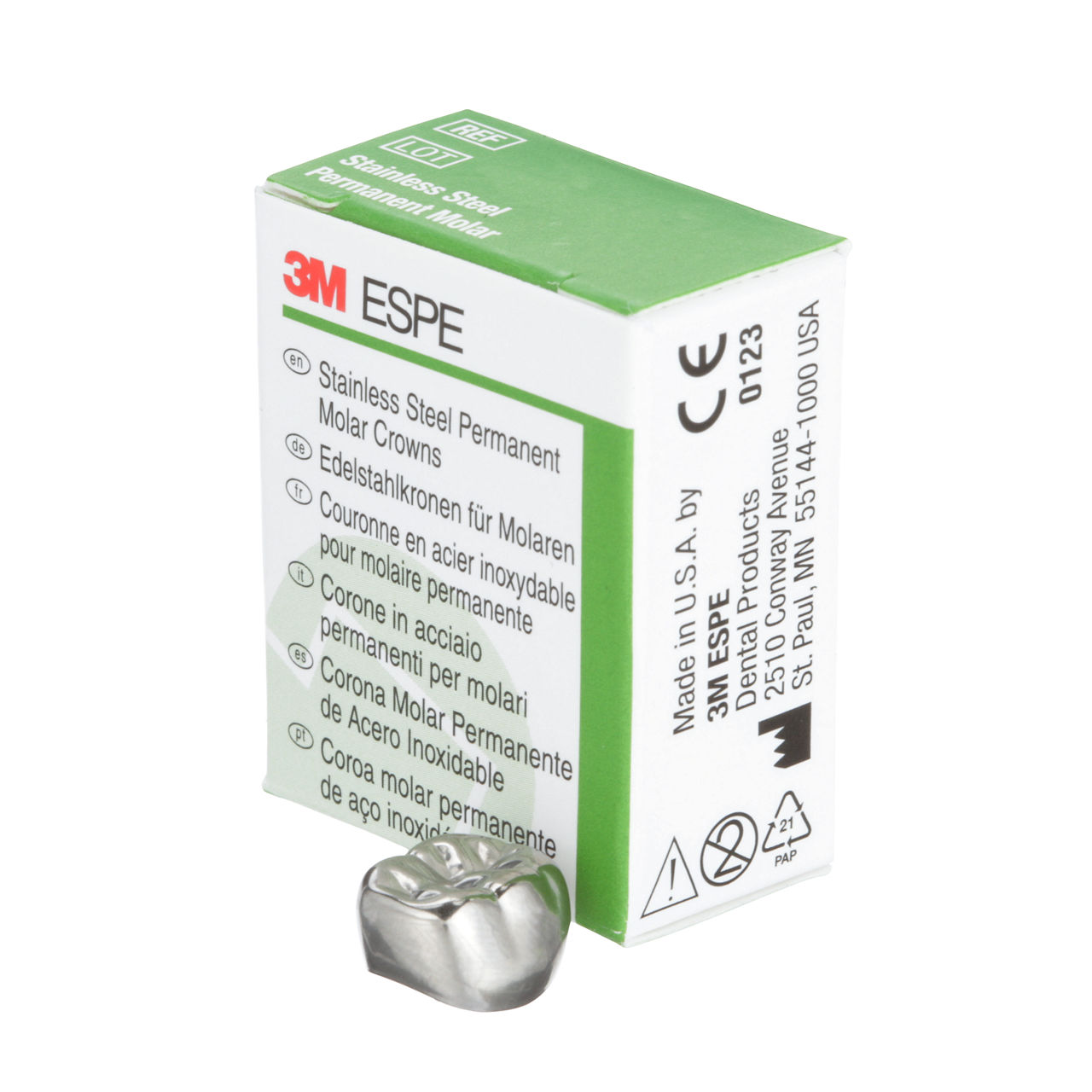 3M ESPE Stainless Steel First Permanent Molar Replacement Crown, 6-LR-2, lower right