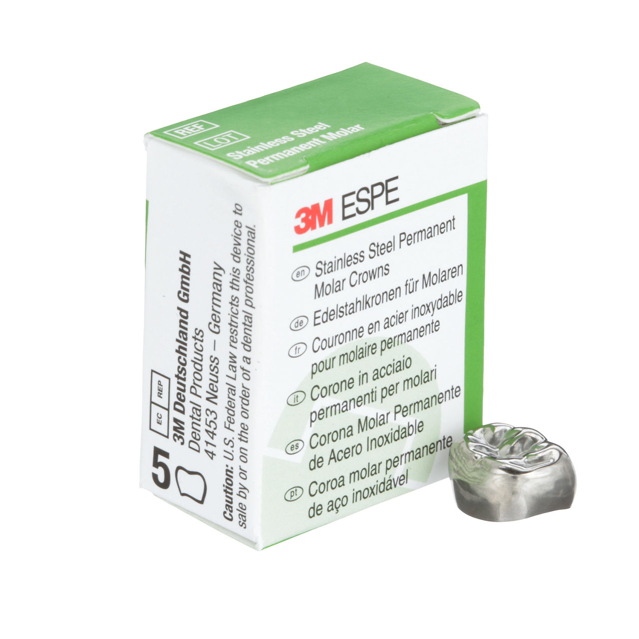 3M ESPE Stainless Steel First Permanent Molar Replacement Crown, 6-LR-4, lower right