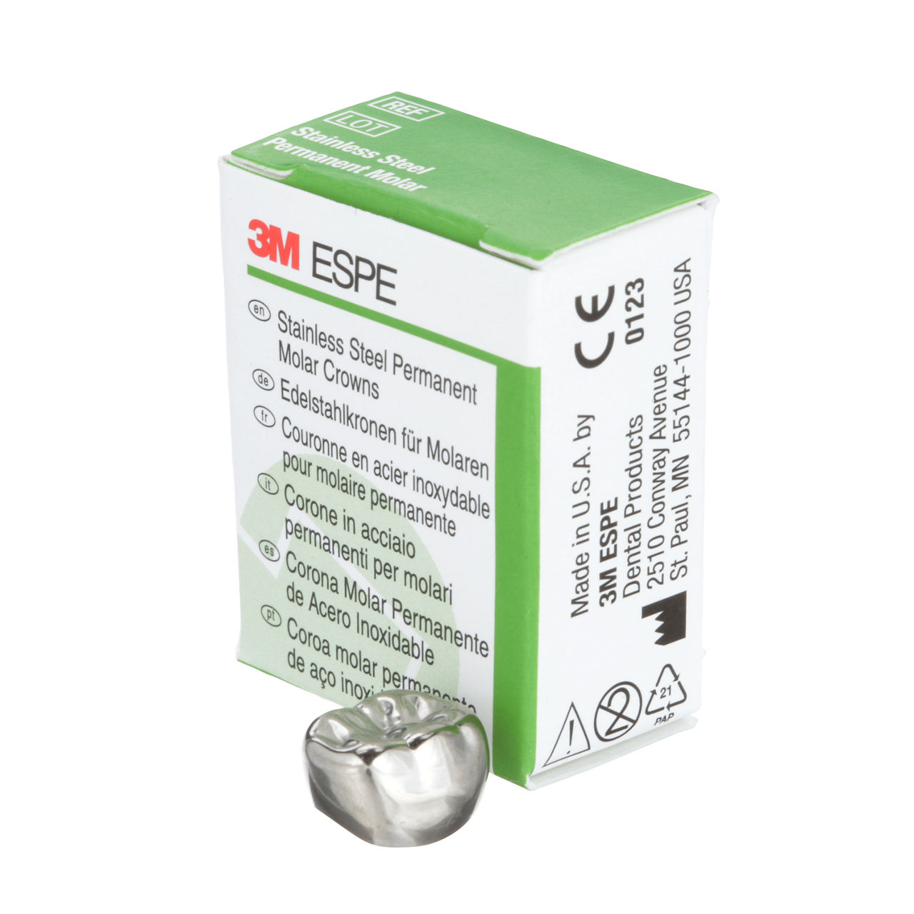 3M ESPE Stainless Steel First Permanent Molar Replacement Crown, 6-LR-4, lower right