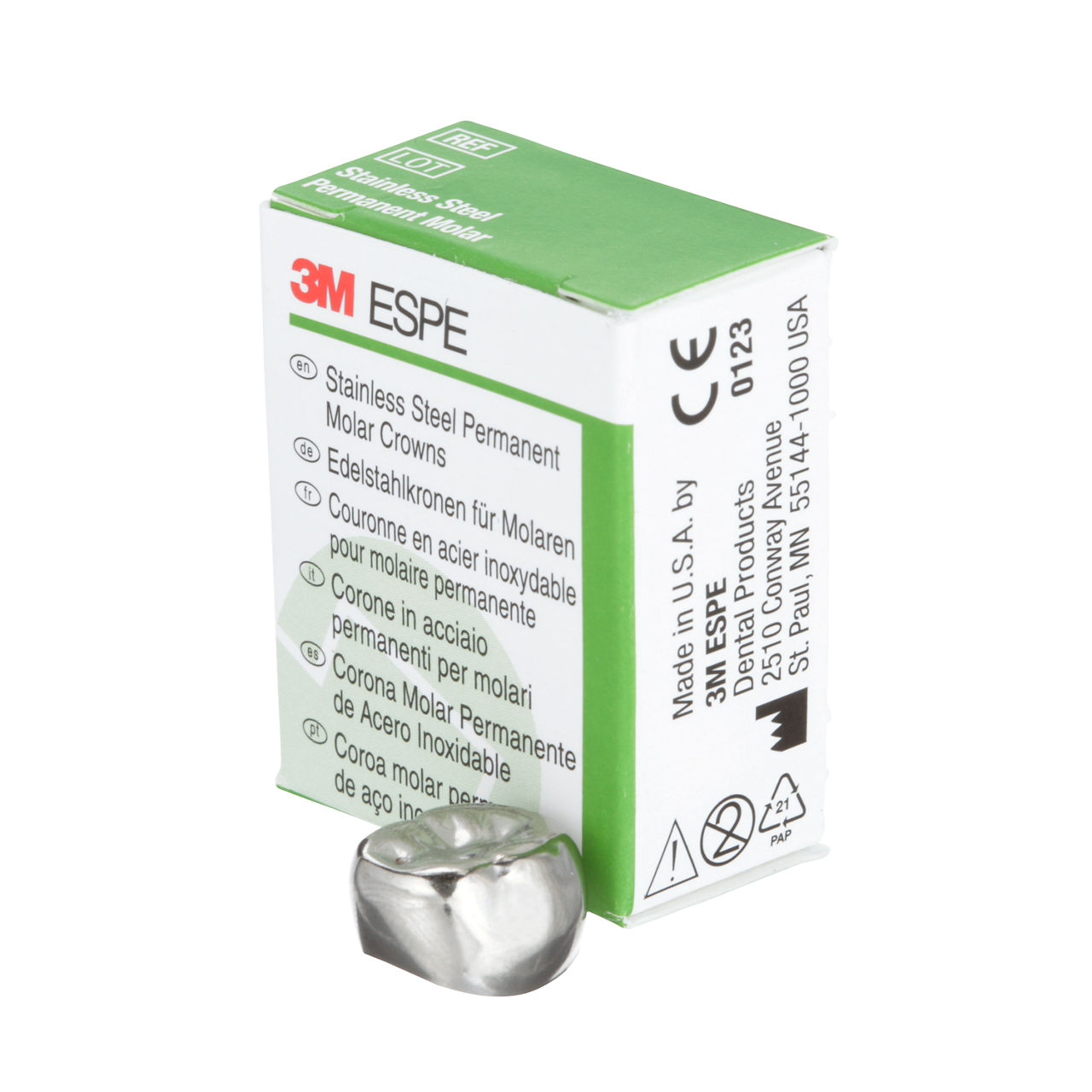 3M ESPE Stainless Steel First Permanent Molar Replacement Crown, 6-LR-7 lower right