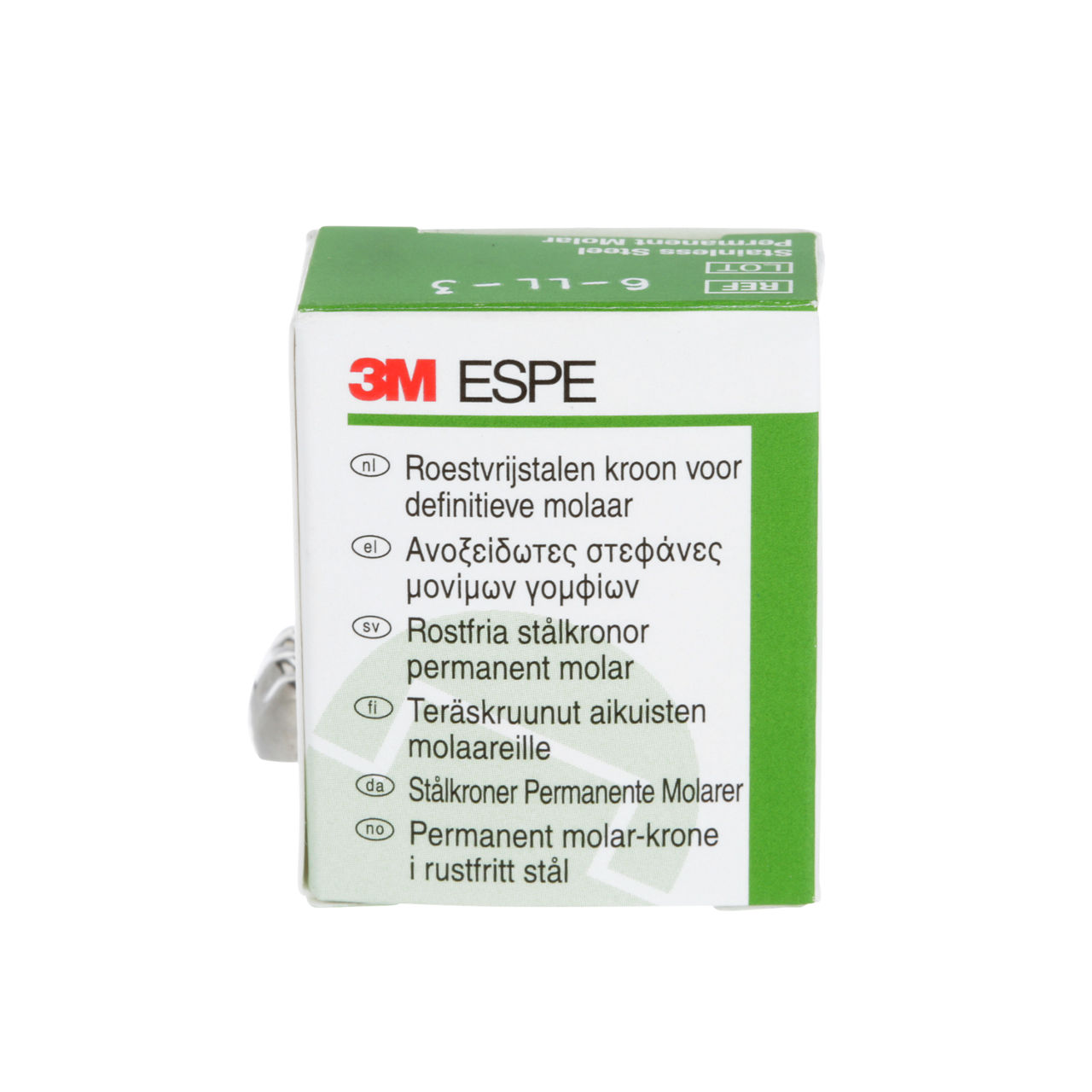 6-LL-3 SS 1ST PERM MOLAR CROWN 5/PAC