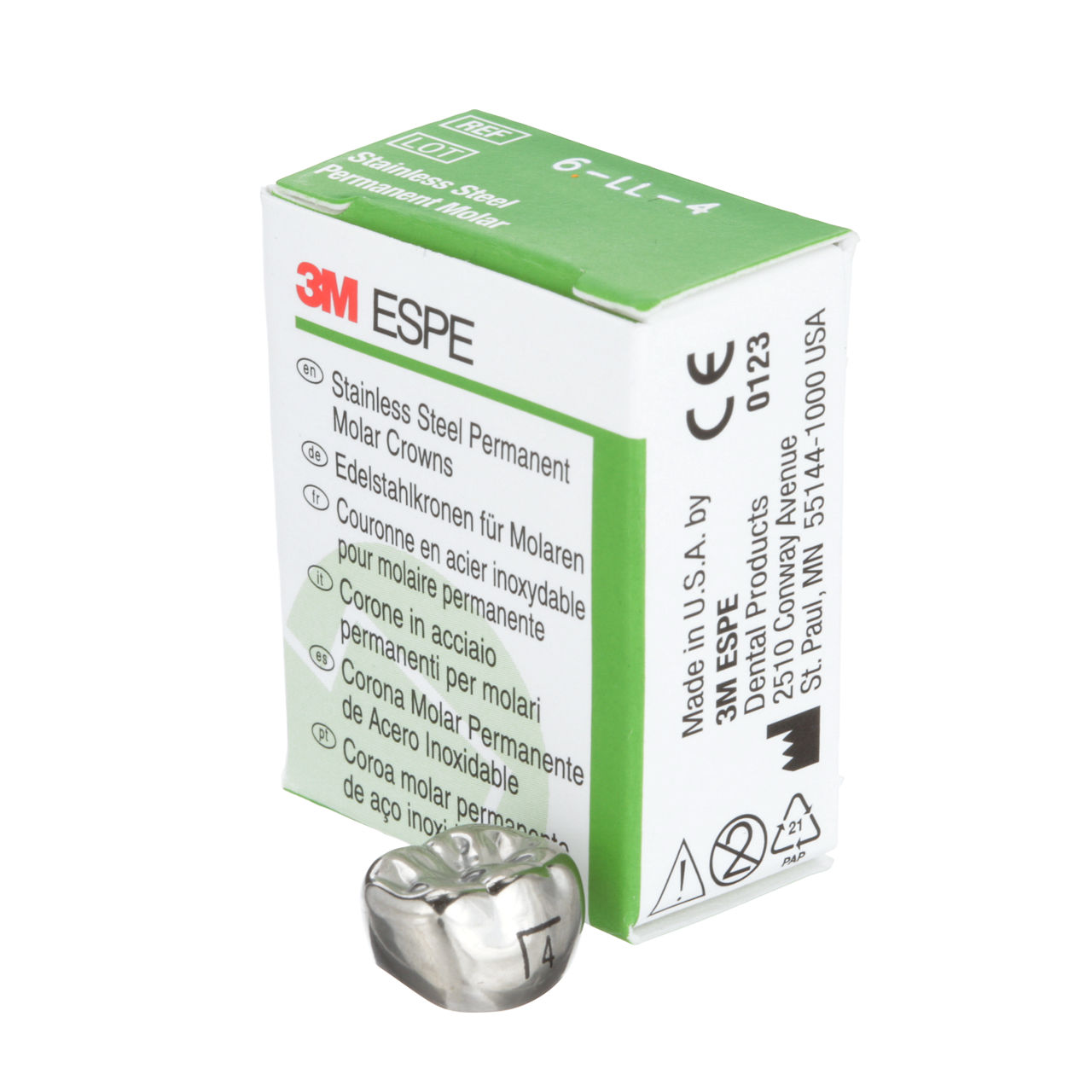 6-LL-4 SS 1ST PERM MOLAR CROWN 5/PAC