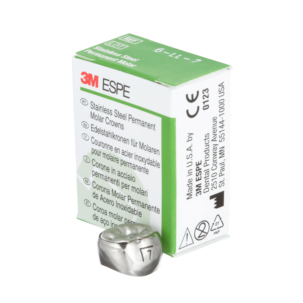 6-LL-7 SS 1ST PERM MOLAR CROWN 5/PAC