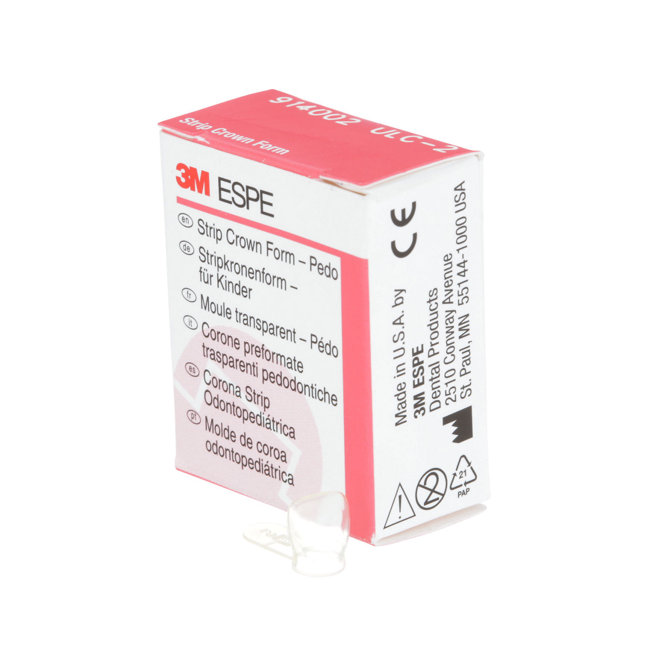 3M ESPE Pddontc Anterir Strp Crwn Form, UL Cntrl, Size 2, 914002