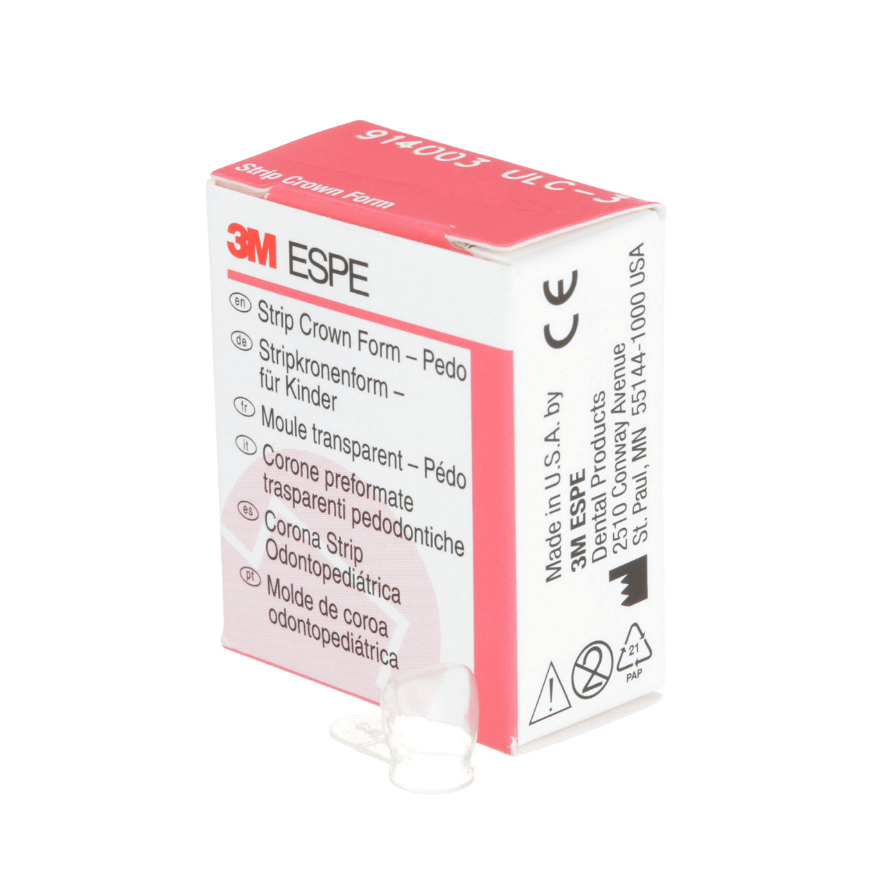 3M ESPE Pedodntc Anteror Strp Crwn Frm, UL Cntrl, Size 3, 914003