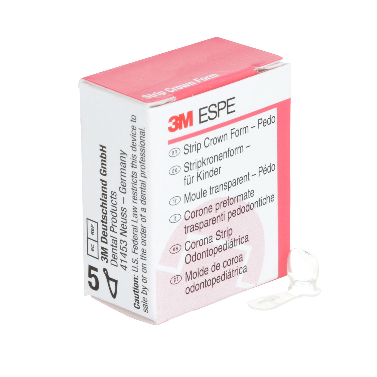 3M ESPE Pedodontic Anterior Strip Crown Form, 914011, upper right central, size 1