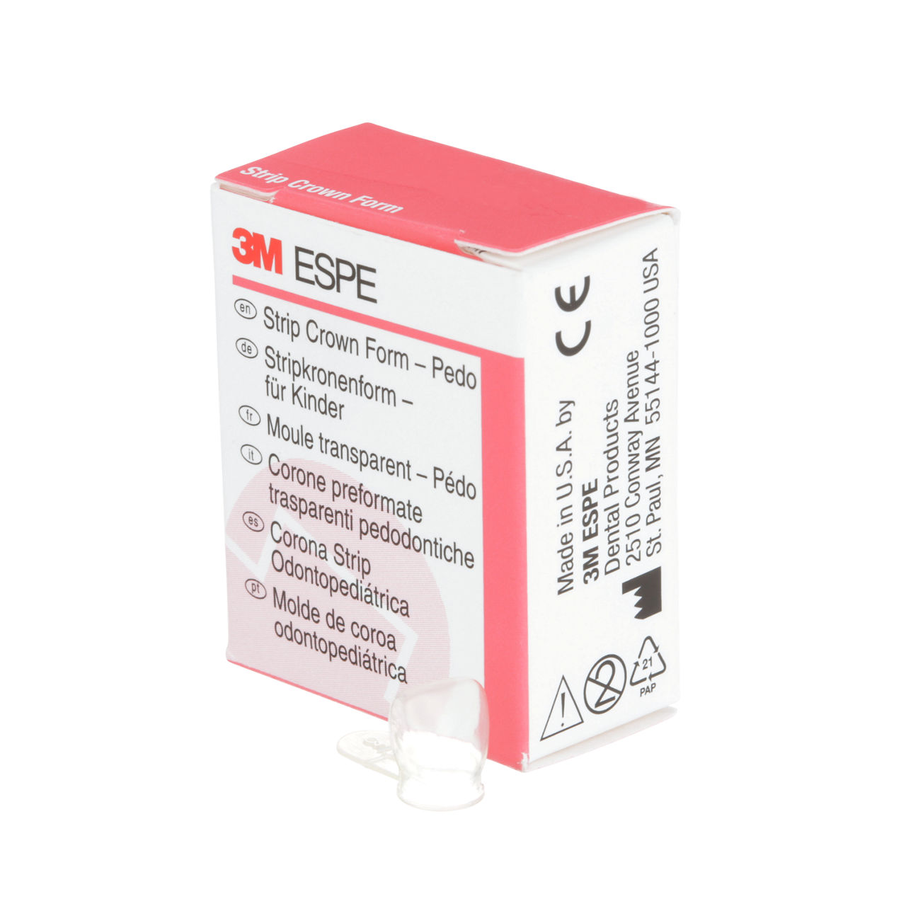 3M ESPE Pedodontic Anterior Strip Crown Form, 914013, upper right central, size 3