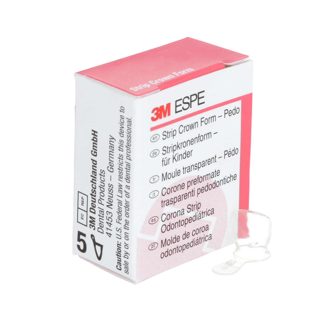 3M ESPE Pedodontic Anterior Strip Crown Form, 914014, upper right central, size 4