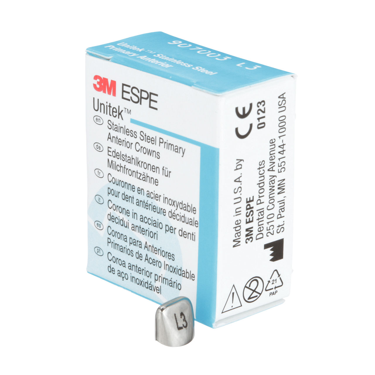 907003 UNITEK PRIM SS UL CENT SZ3 5/PAC