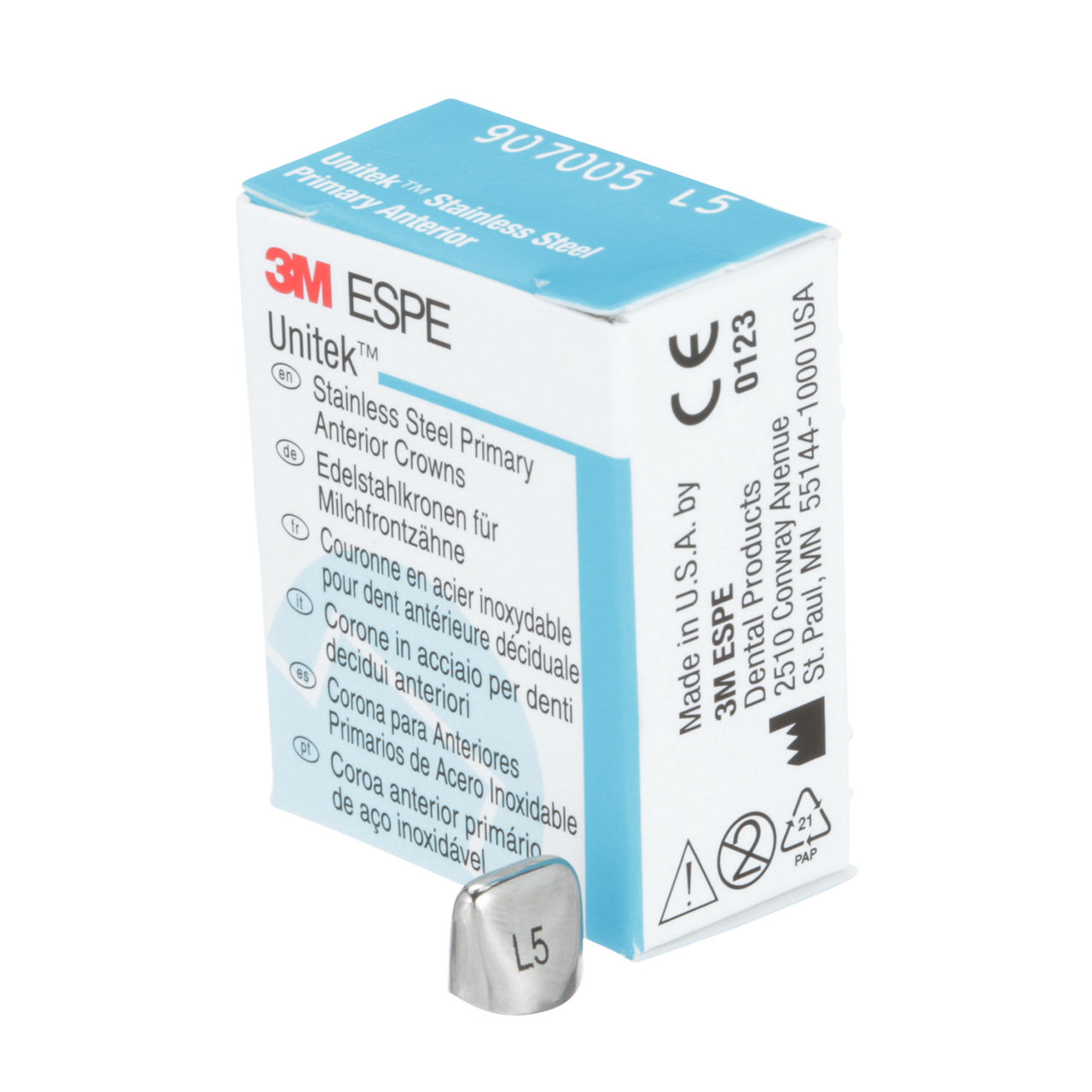 907005 UNITEK PRIM SS UL CENT SZ5 5/PAC