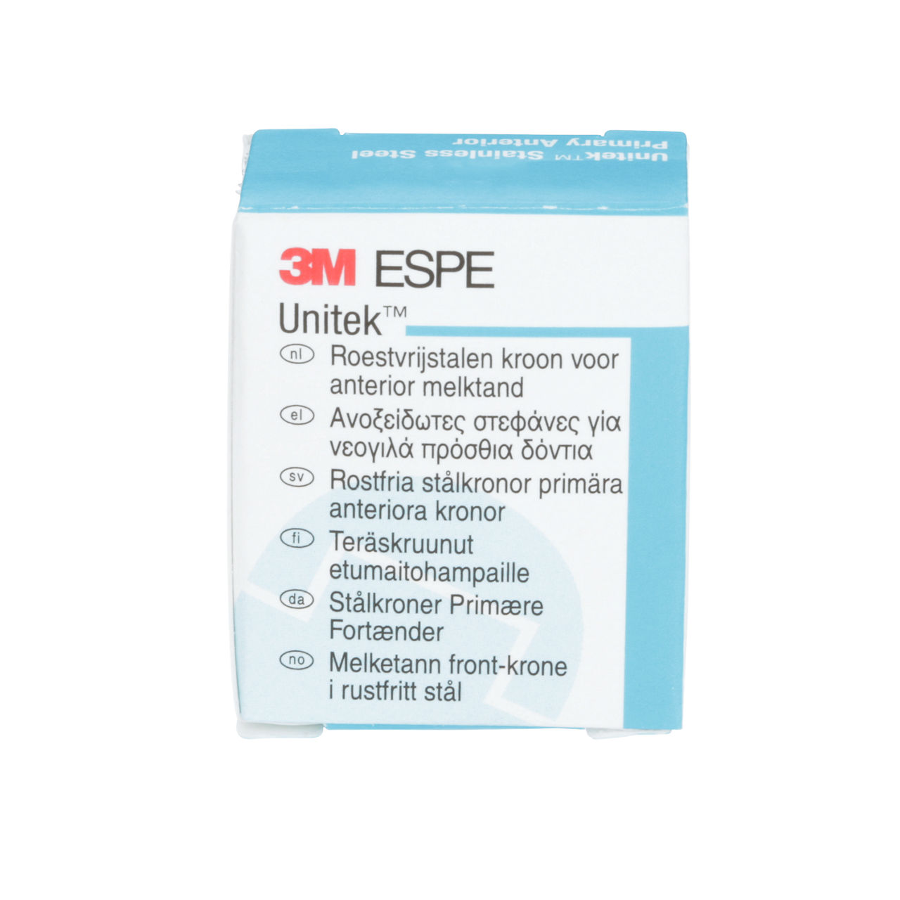 3M ESPE Unitek Stainless Steel Primary Anterior Crown, 907012, upper right central, size 2