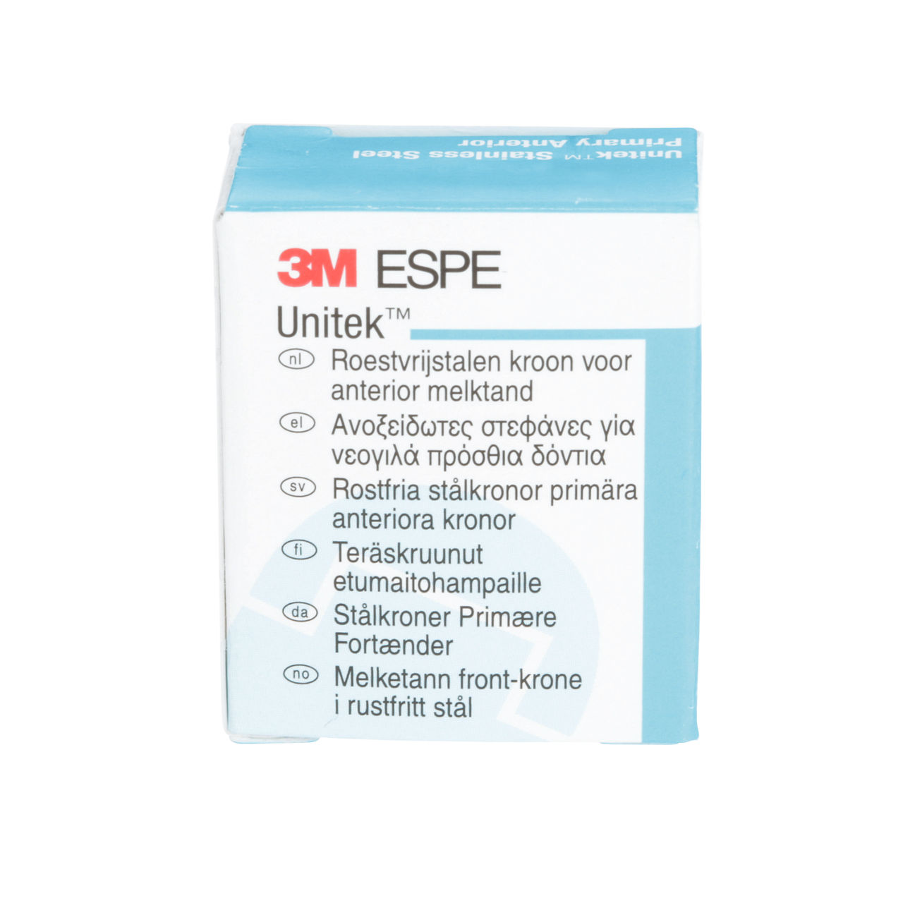3M ESPE Unitek Stainless Steel Primary Anterior Crown, 907014, upper right central, size 4