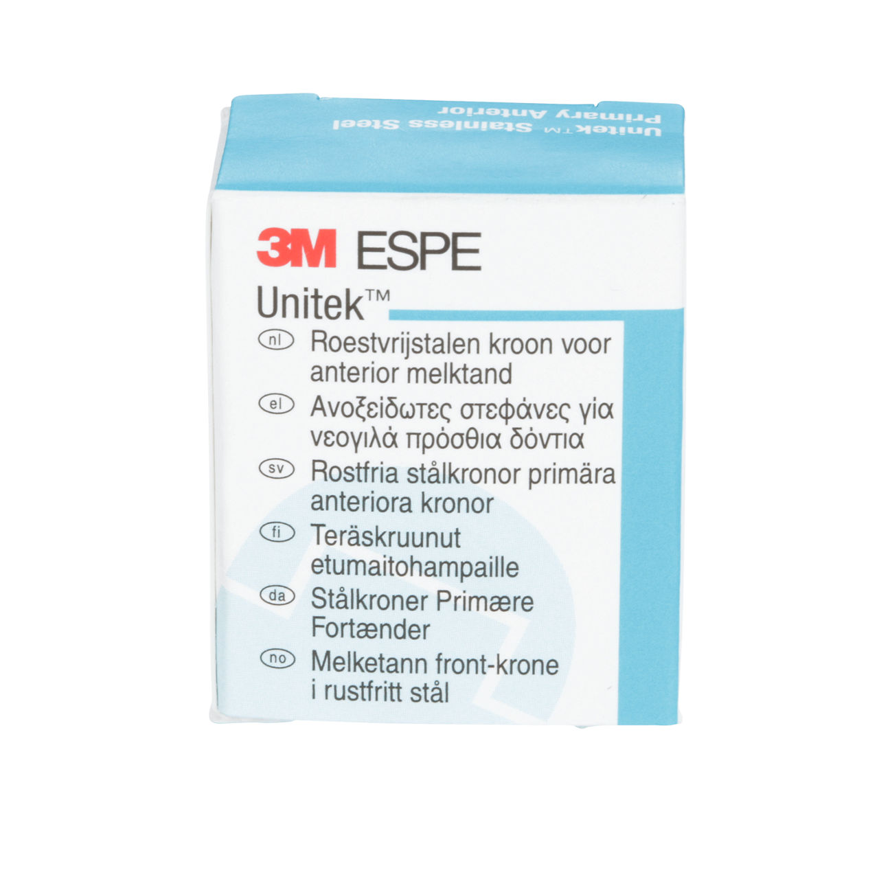 3M ESPE Unitek Stainless Steel Primary Anterior Crown, 907016, upper right central, size 6