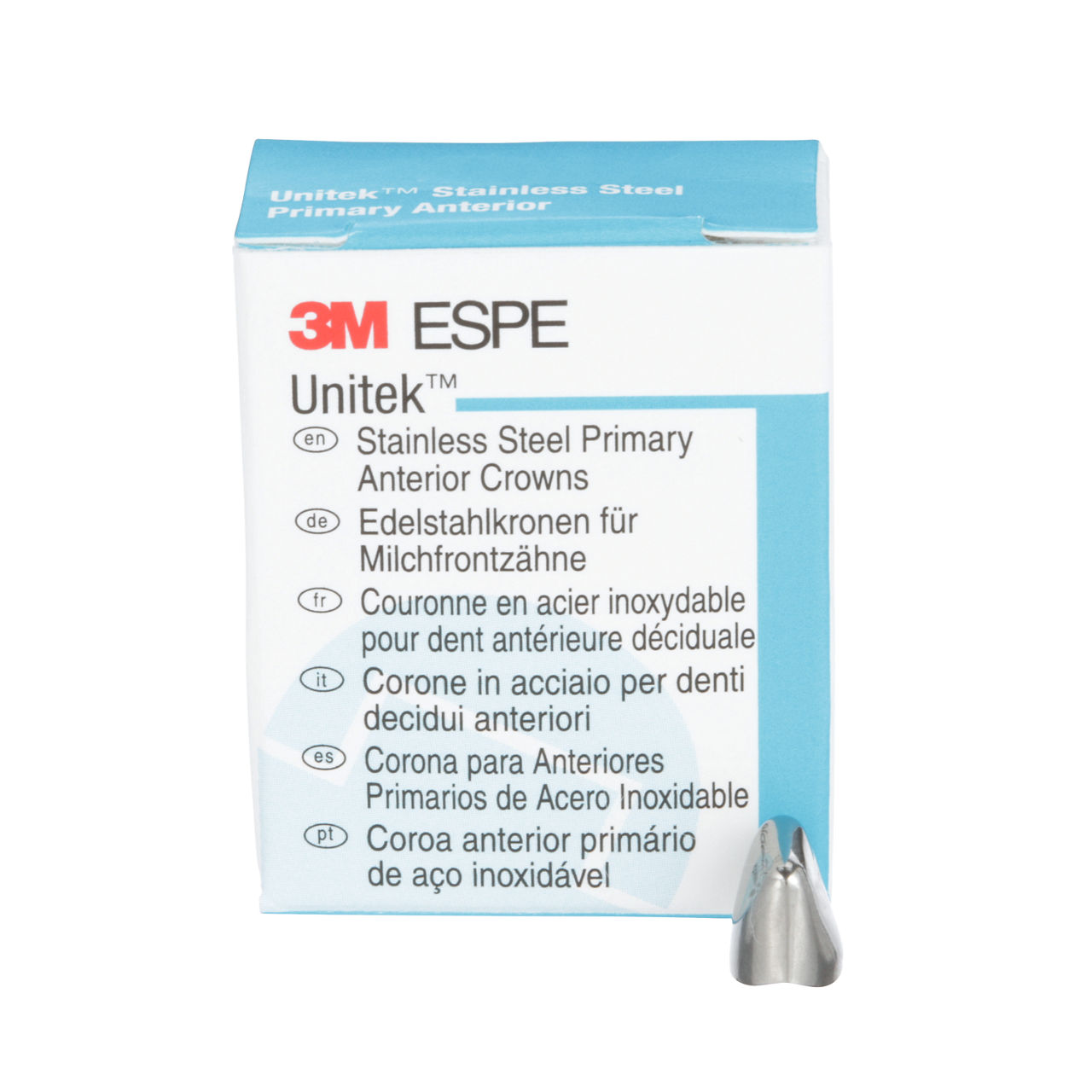 3M™ Unitek™ Stainless Steel Primary Anterior Crowns, 907016, UpperRightCentral, Size 6, 5 Crowns