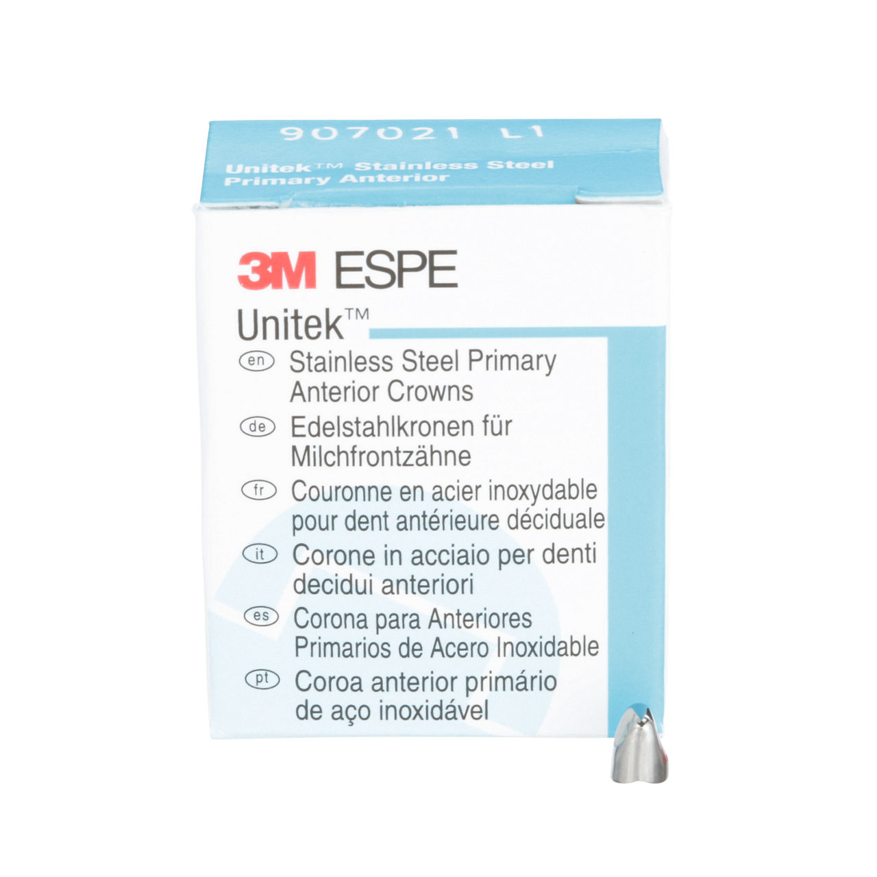 3M™ Unitek™ Stainless Steel Primary Anterior Crowns, 907021, UpperLeftLateral, Size 1, 5 Crowns