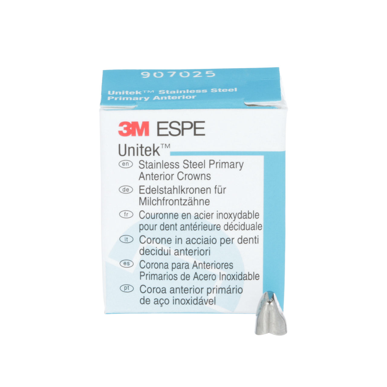 3M™ Unitek™ Stainless Steel Primary Anterior Crowns, 907025, UpperLeftLateral, Size 5, 5 Crowns