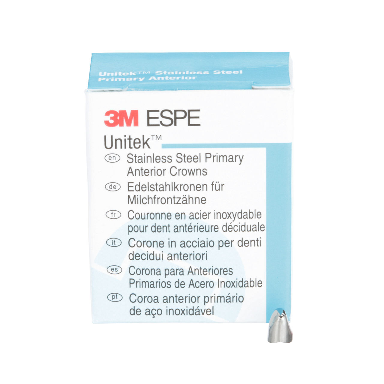 3M™ Unitek™ Stainless Steel Primary Anterior Crowns, 907031, UpperRightLateral, Size 1, 5 Crowns