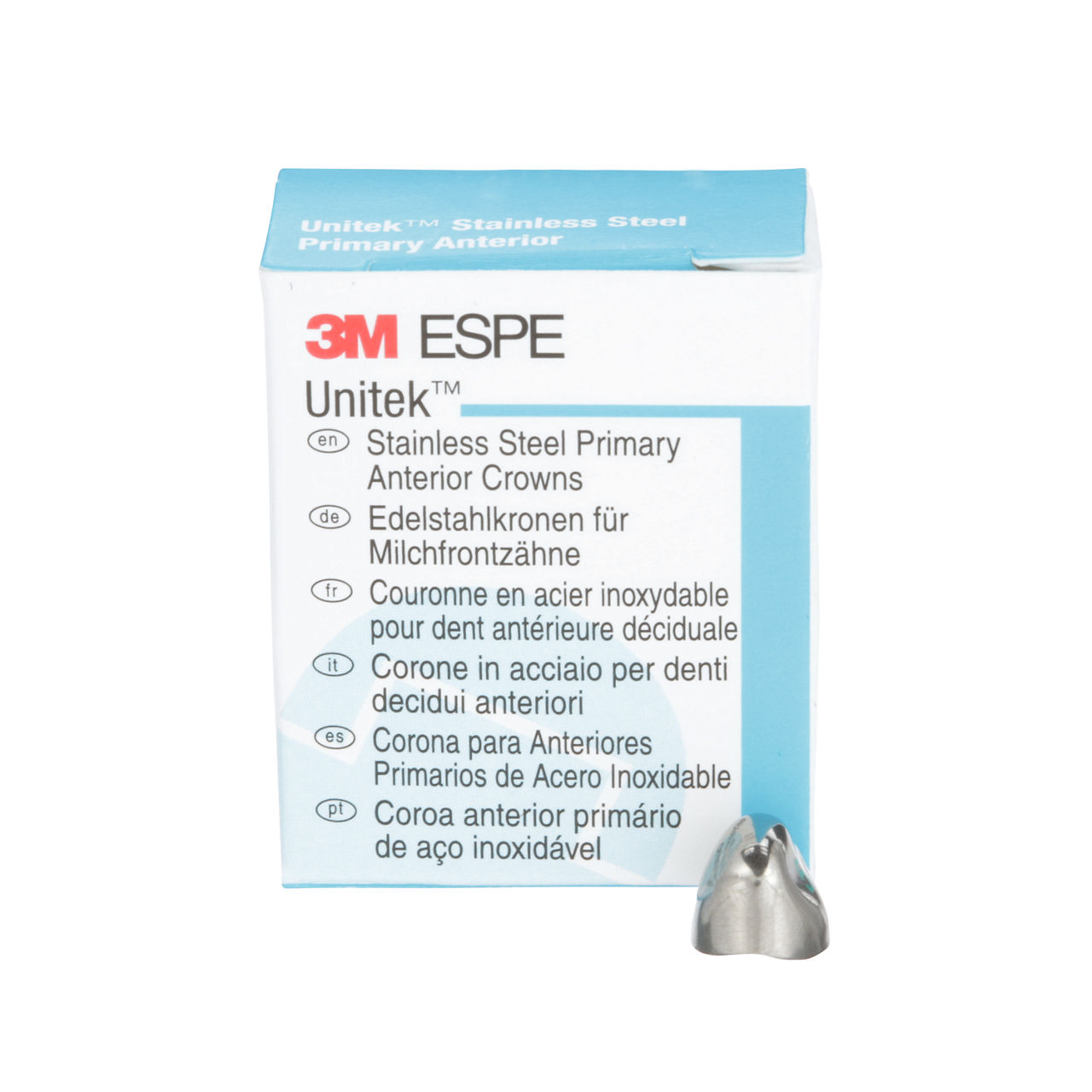 3M™ Unitek™ Stainless Steel Primary Anterior Crowns, 907055,LowerCuspid, Size 5, 5 Crowns