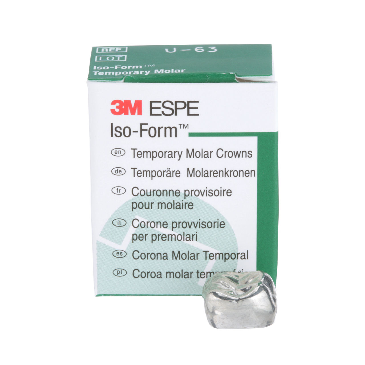 3M™ Iso-Form™ Temporary Molar Crowns, U63, Upper Left First Molar, 5Crowns