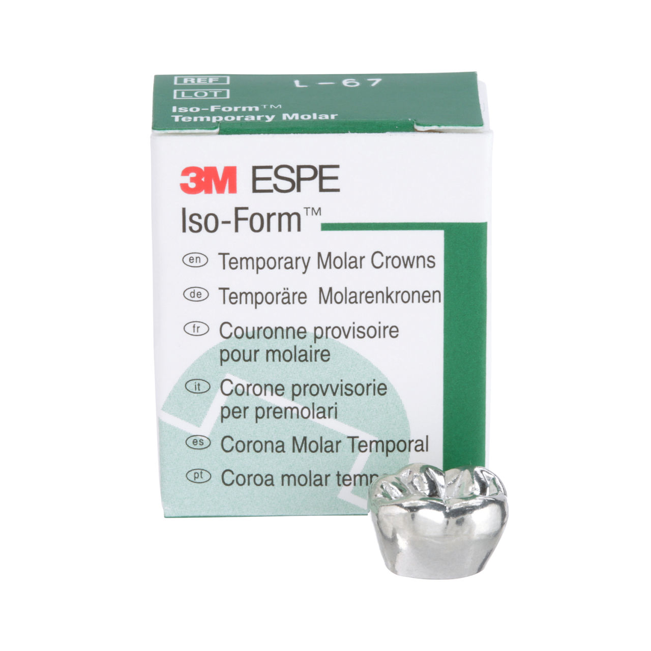 3M™ Iso-Form™ Temporary Molar Crowns, L67, Lower Left First Molar, 5Crowns