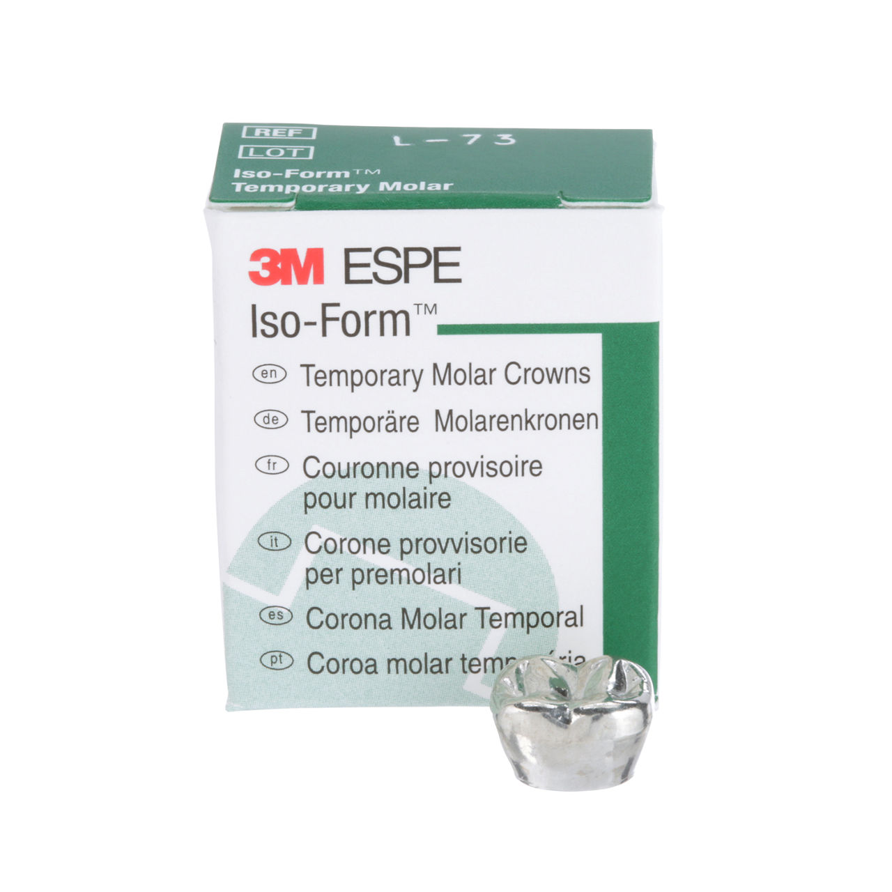 3M™ Iso-Form™ Temporary Molar Crowns, L73, Lower Left Second Molar, 5Crowns