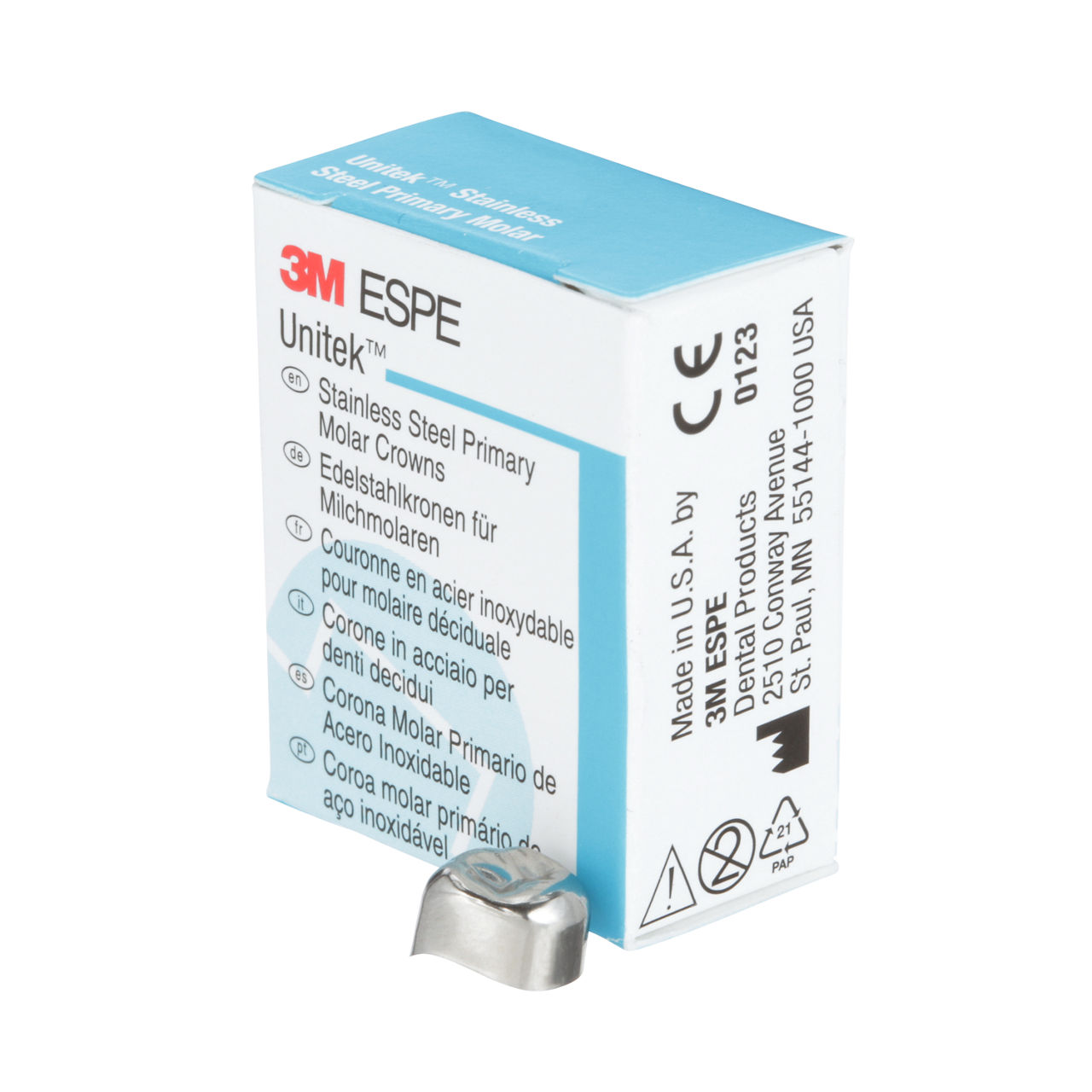 3M ESPE Unitek Stainless Steel First Primary Molar Crown, 900124, upper right, size 4