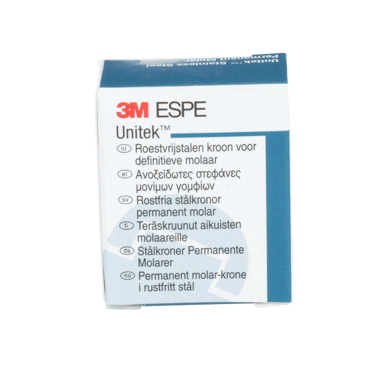 3M ESPE Unitek Stainless Steel Second Permanent Molar Crown, 900441, lower right, size 1
