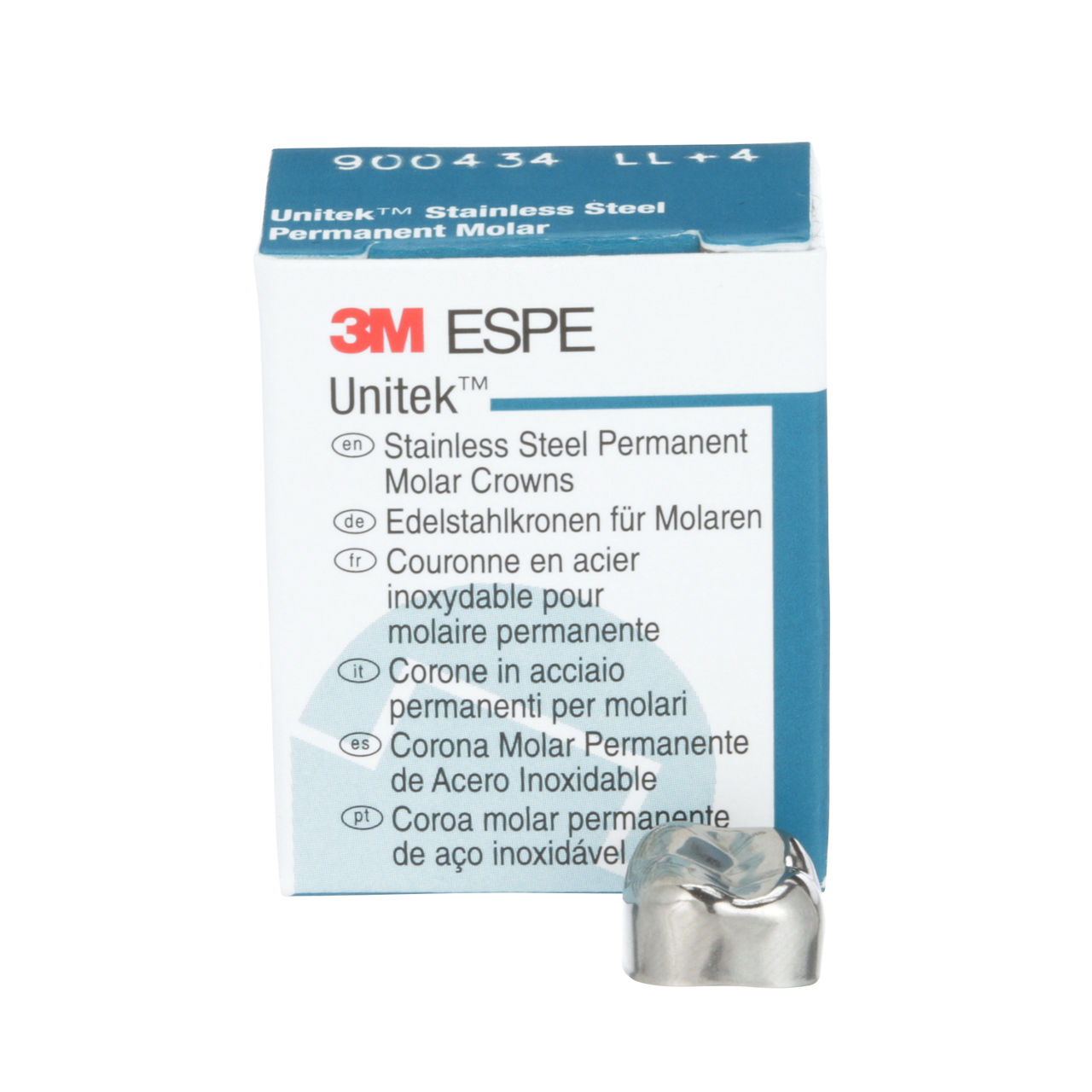 3M™ Unitek™ Stainless Steel Permanent Molar Crowns, 900434, LowerLeftSecond Permanent Molar, Size 4, 5 Crowns
