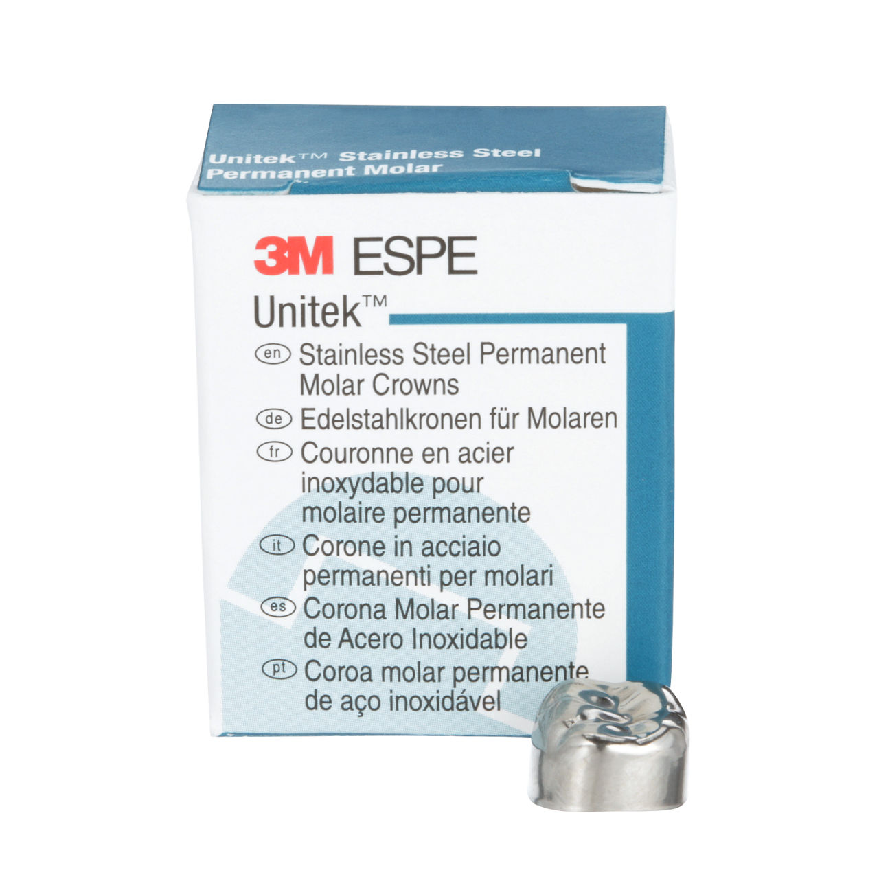 3M™ Unitek™ Stainless Steel Permanent Molar Crowns, 900343, LowerRightFirst Permanent Molar, Size 3, 5 Crowns