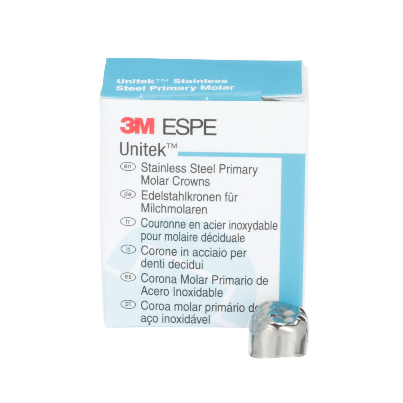 3M™ Unitek™ Stainless Steel Primary Molar Crowns, 900244, Lower RightSecond Primary Molar, Size 4, 5 Crowns