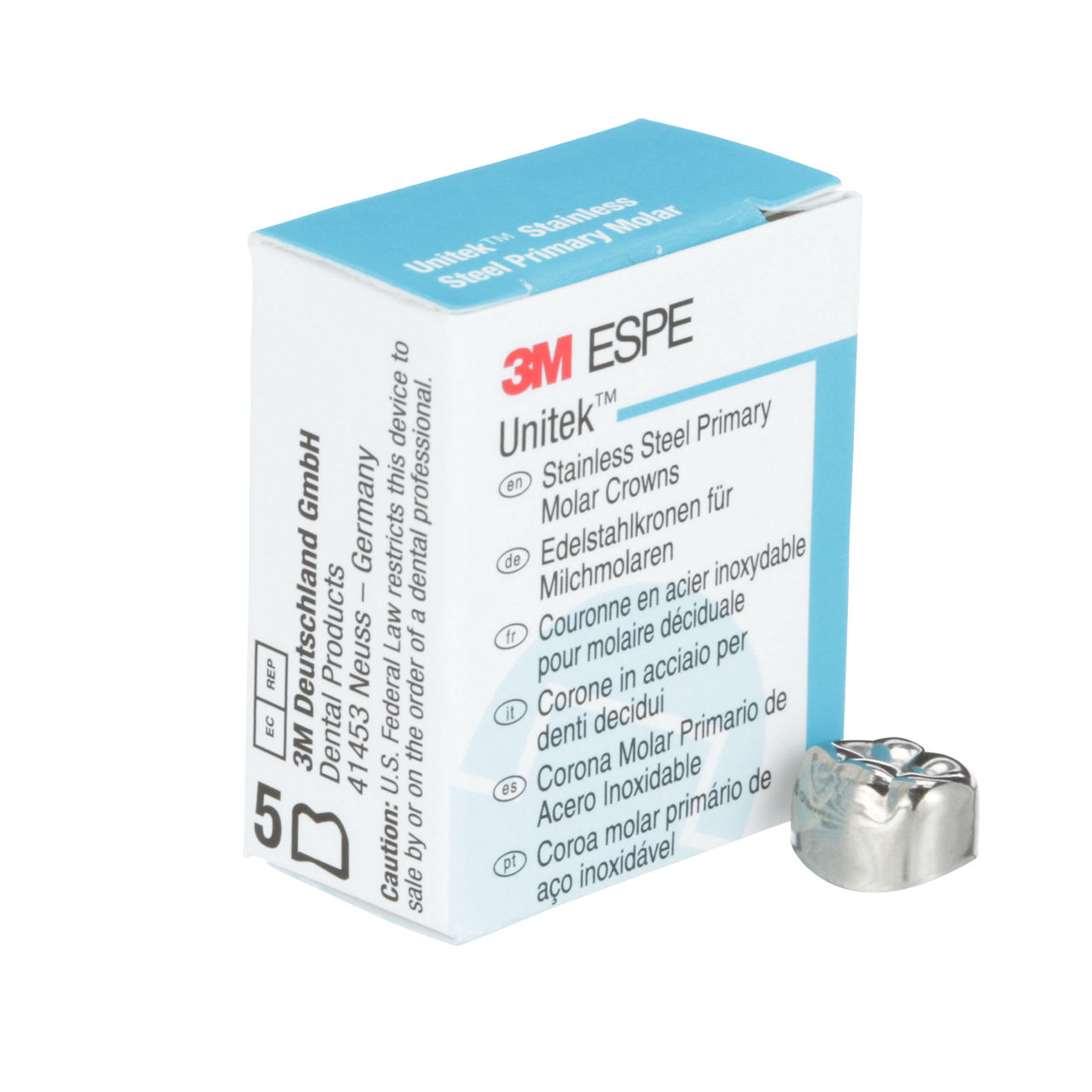 3M ESPE Unitek Stainless Steel Second Primary Molar Crown, 00244, lower right, size 4