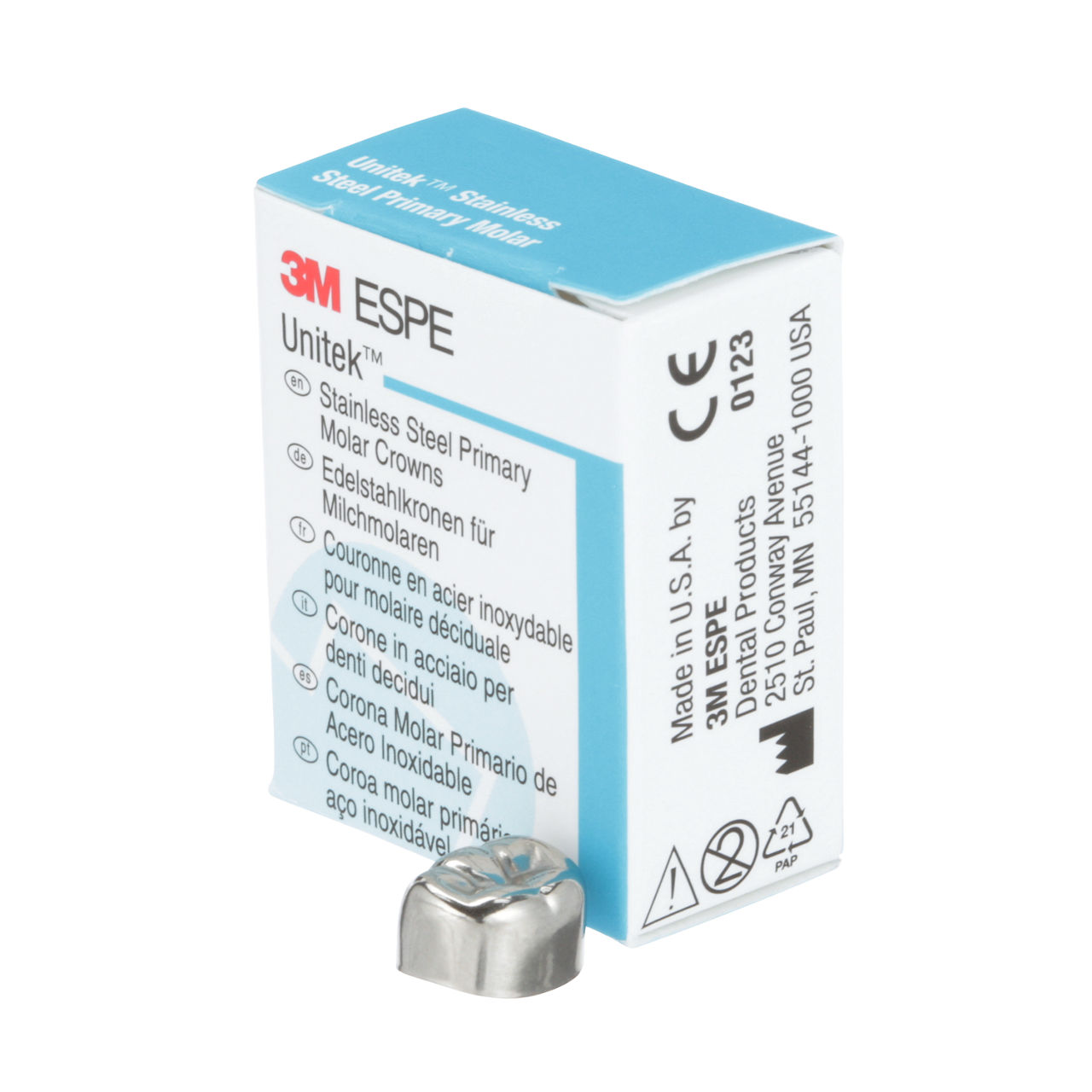 3M ESPE Unitek Stainless Steel Second Primary Molar Crown, 00244, lower right, size 4