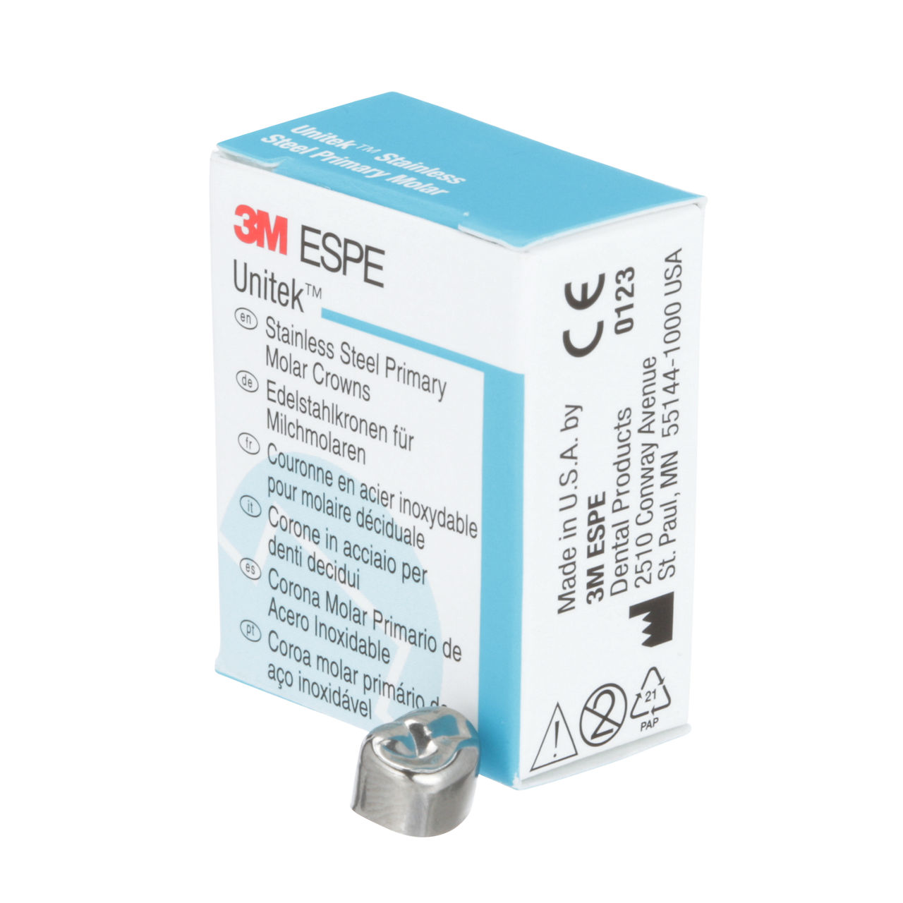 3M ESPE Unitek Stainless Steel First Primary Molar Crown, 900145, lower right, size 5