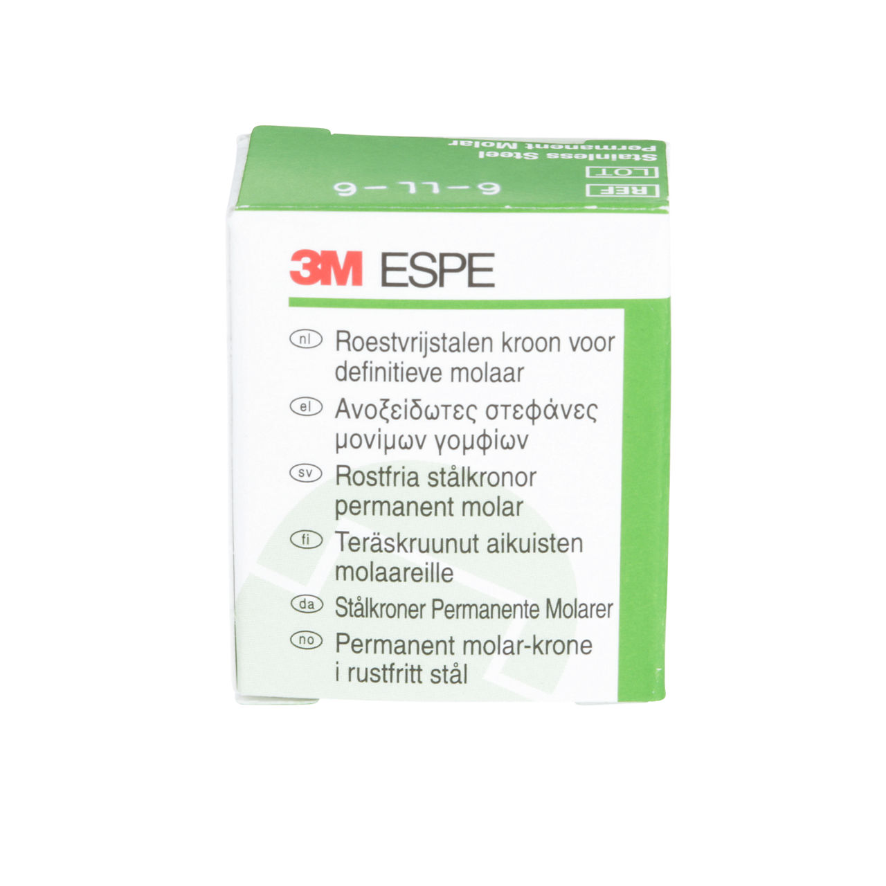 6-LL-6 SS 1ST PERM MOLAR CROWN 5/PAC