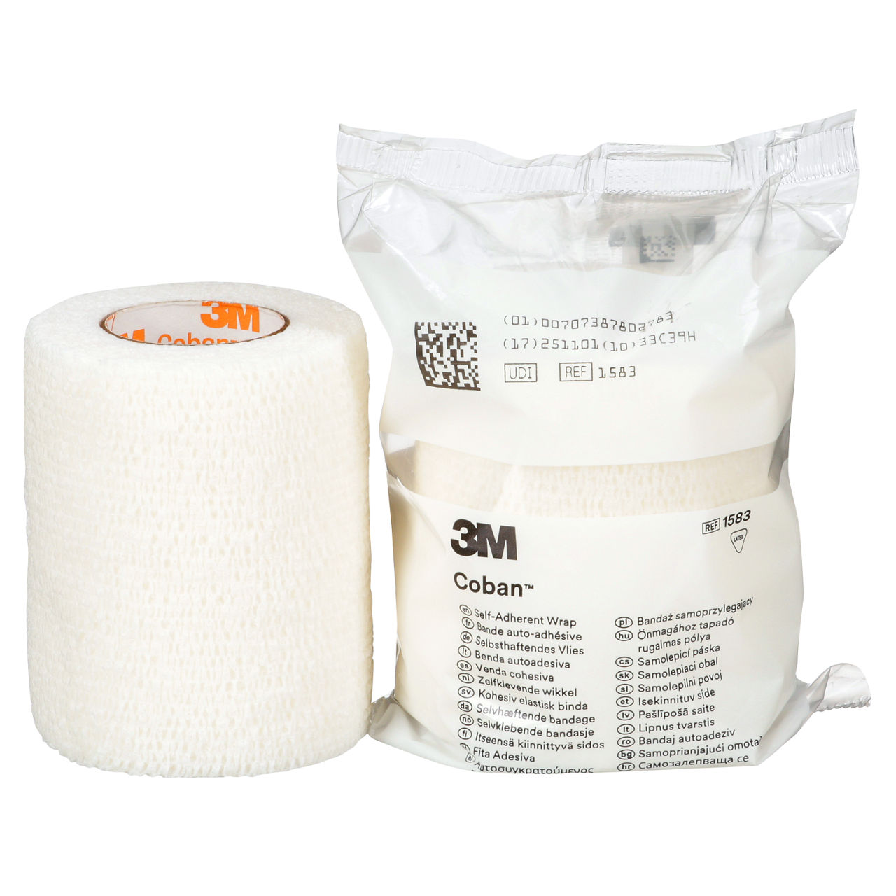 3M™ Coban™ Self-Adherent Wrap 1583W, White, 3 Inch x 5 Yards, 24Wraps/Case