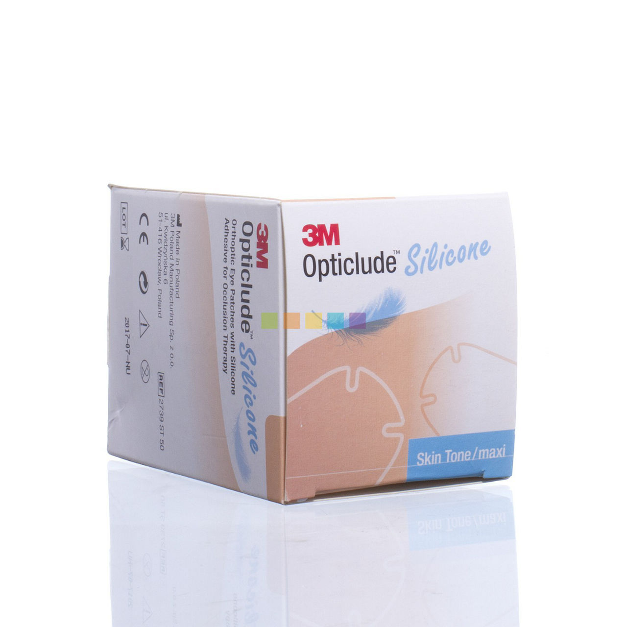 3M™ Opticlude™ -silmälaput ortoptiseen hoitoon, 2739 ST, silikonia, maxi, 5,7 cm x 8 cm, 50 kpl/laatikko